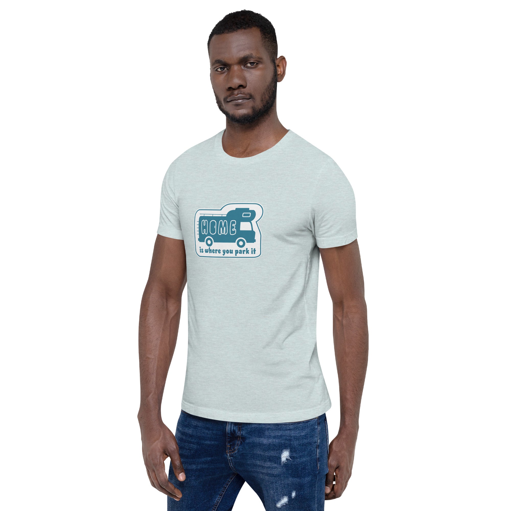 Unisex cotton t-shirt Bold Camper Van on light heather colors