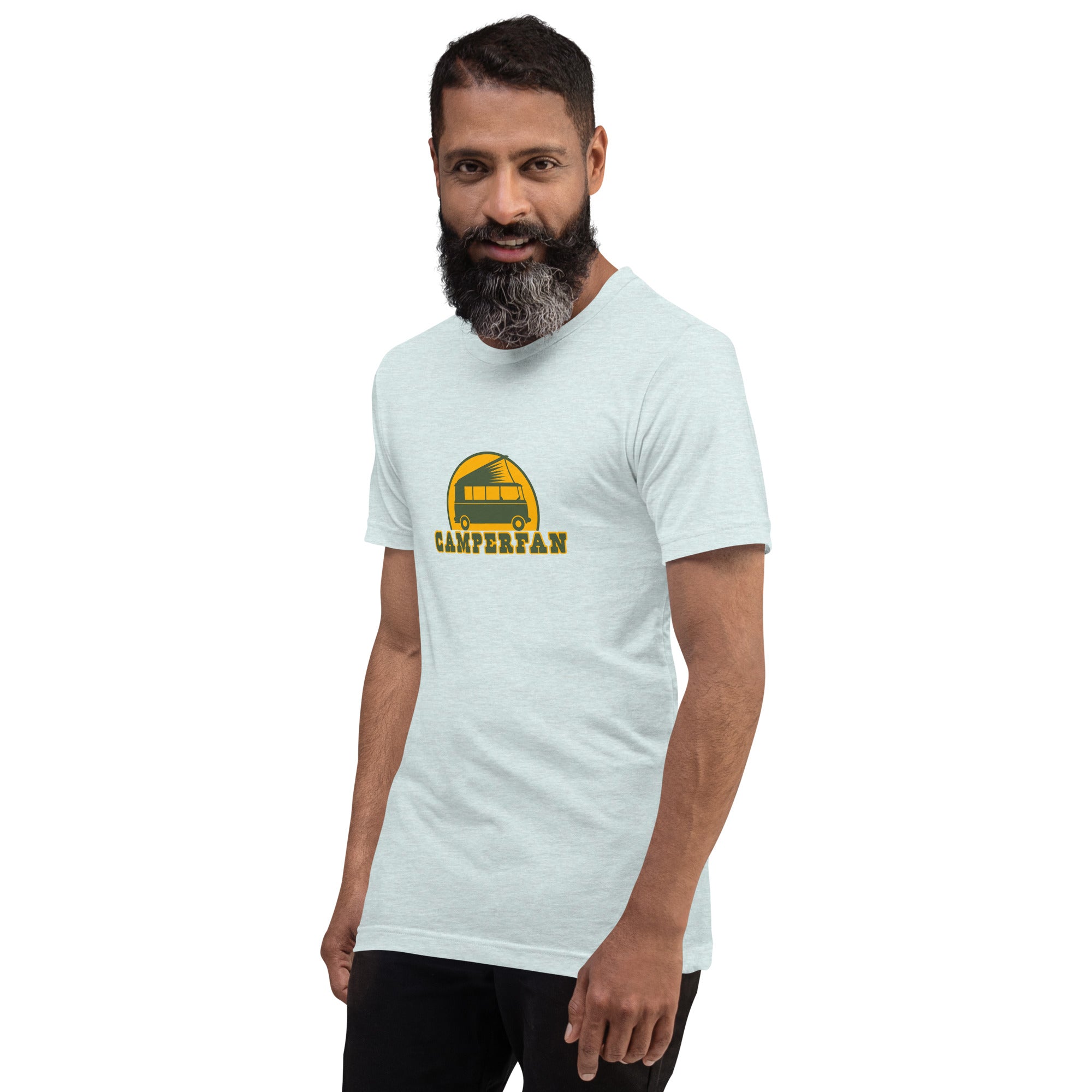 Unisex t-shirt Camperfan on light heather colors