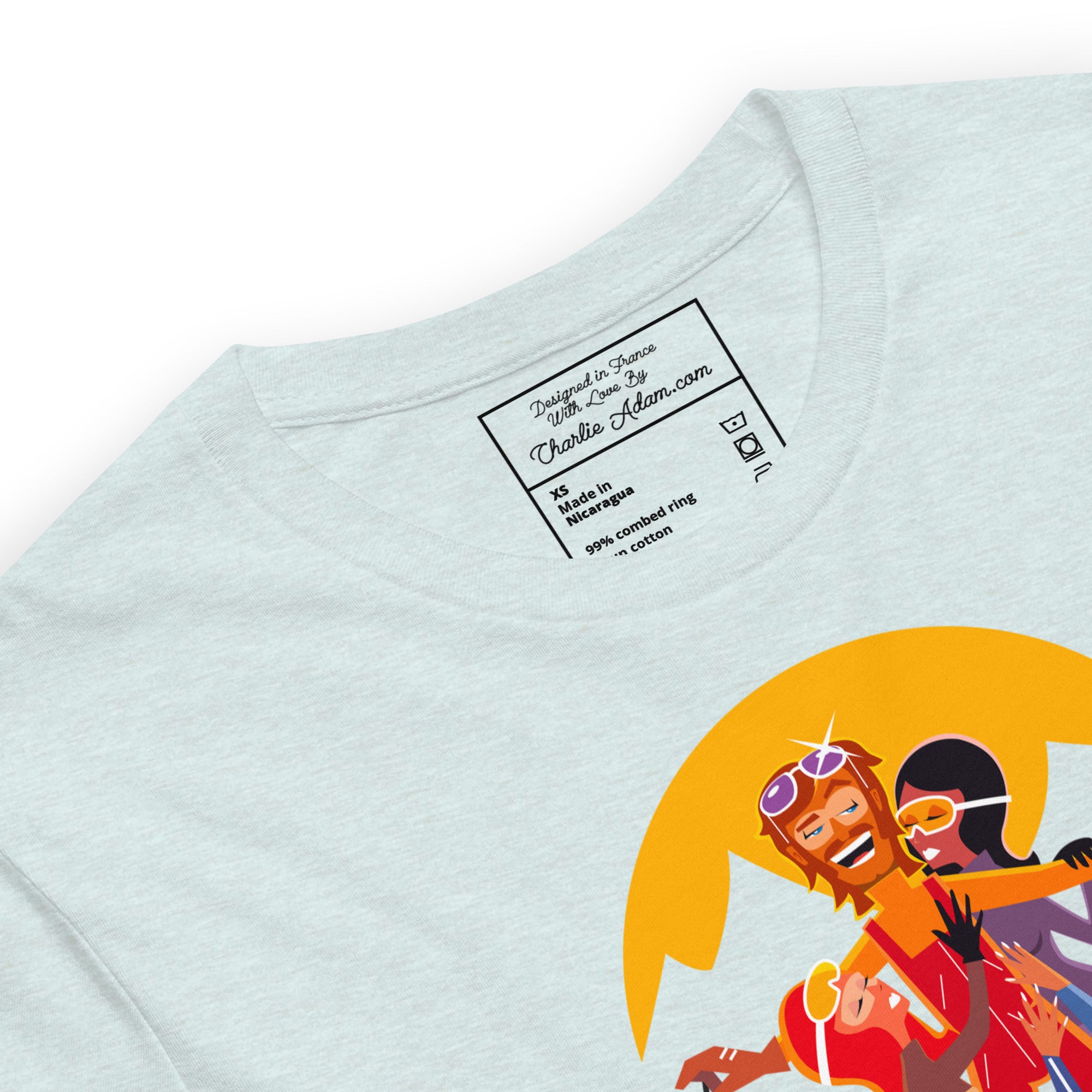 T-shirt en coton unisexe Love instructor First lesson free sur couleurs chinées claires