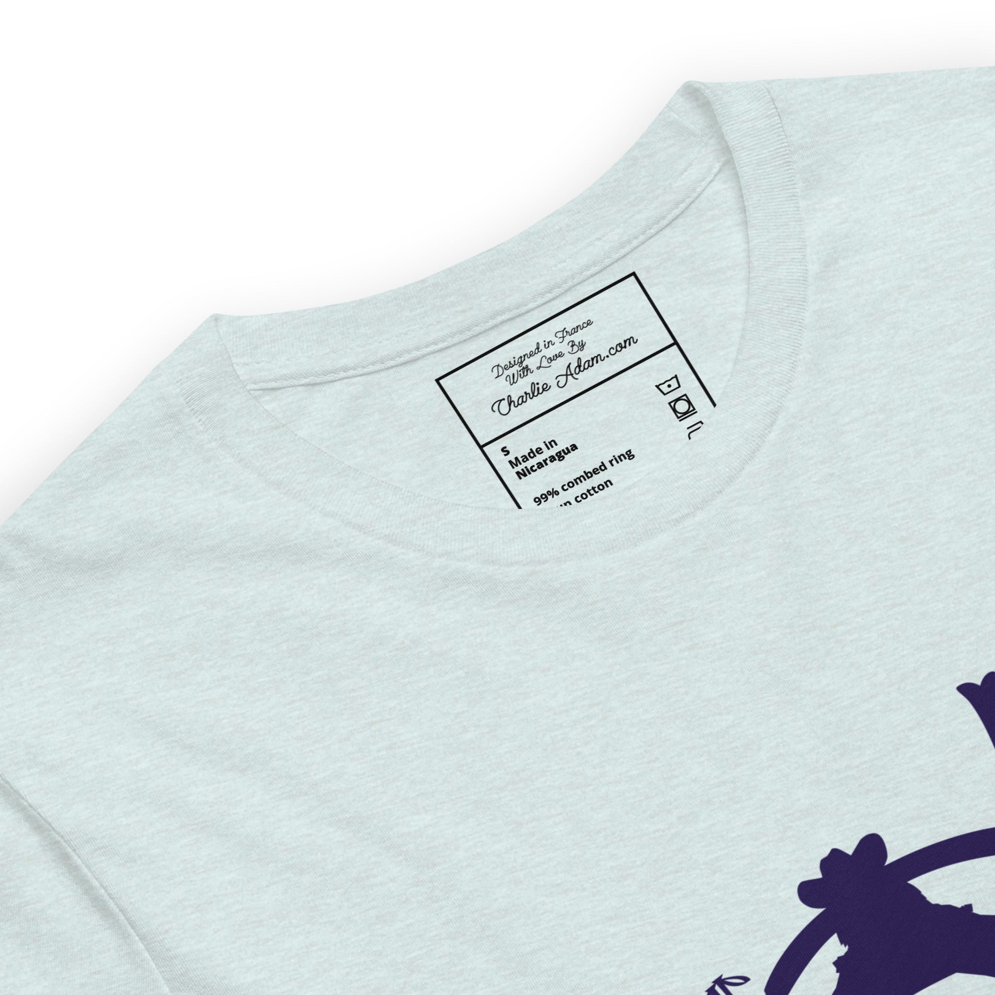 T-shirt en coton unisexe Ski Fight at OK Corral Silhouette sur couleurs chinées claires