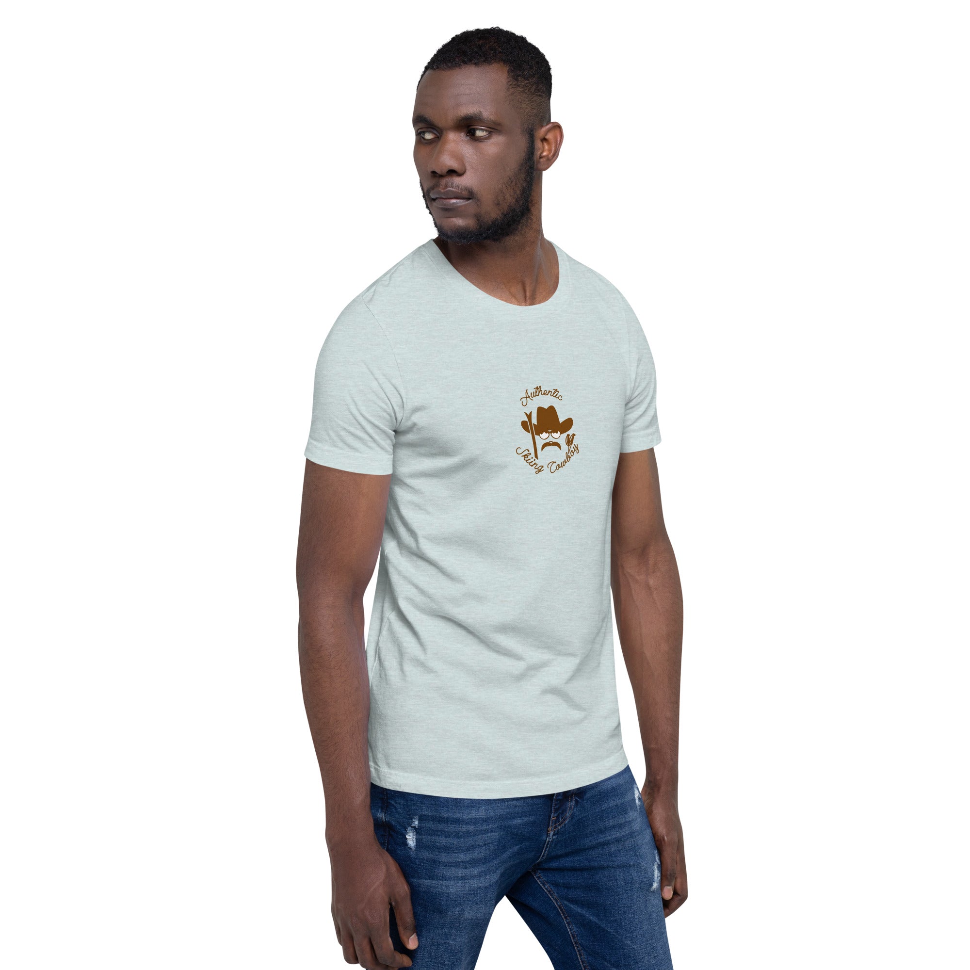 Unisex t-shirt Authentic Skiing Cowboy on heather colors