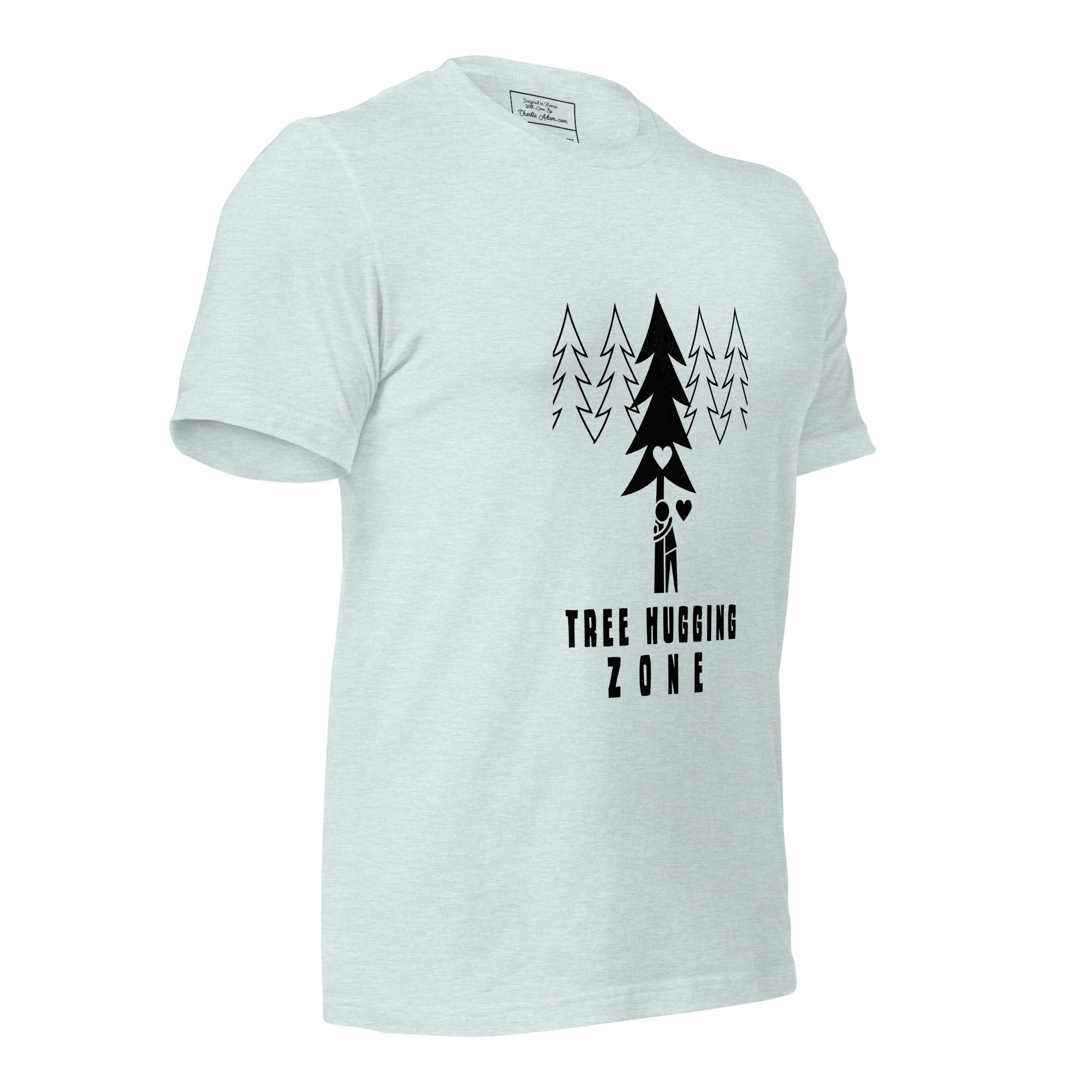 Unisex t-shirt Tree hugging zone on light heather colors