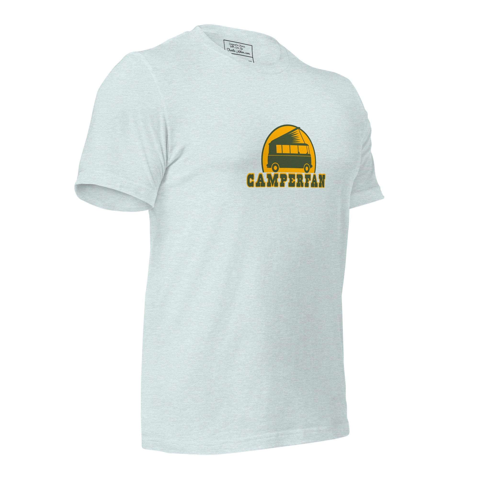 Unisex t-shirt Camperfan on light heather colors