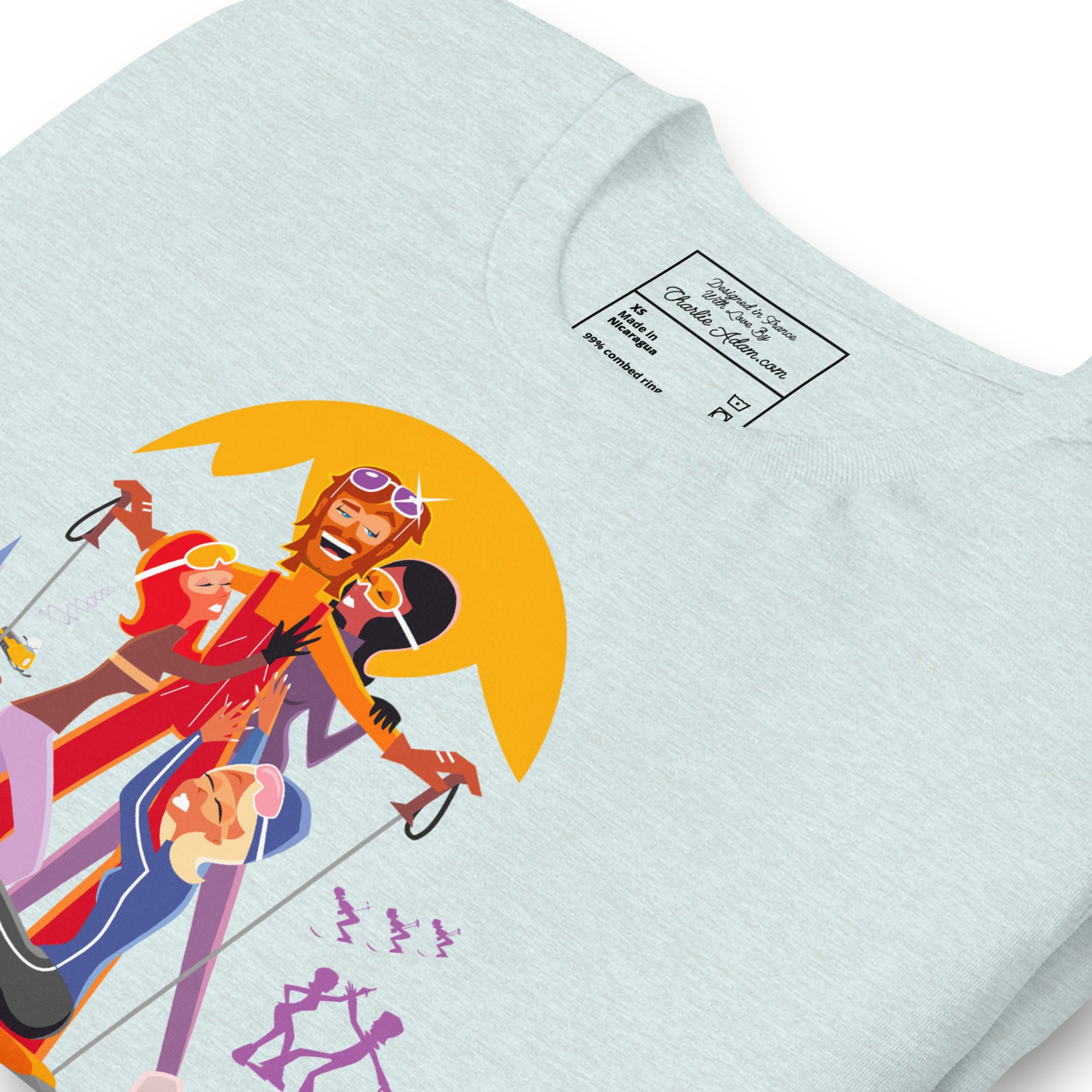 T-shirt en coton unisexe Love instructor First lesson free sur couleurs chinées claires