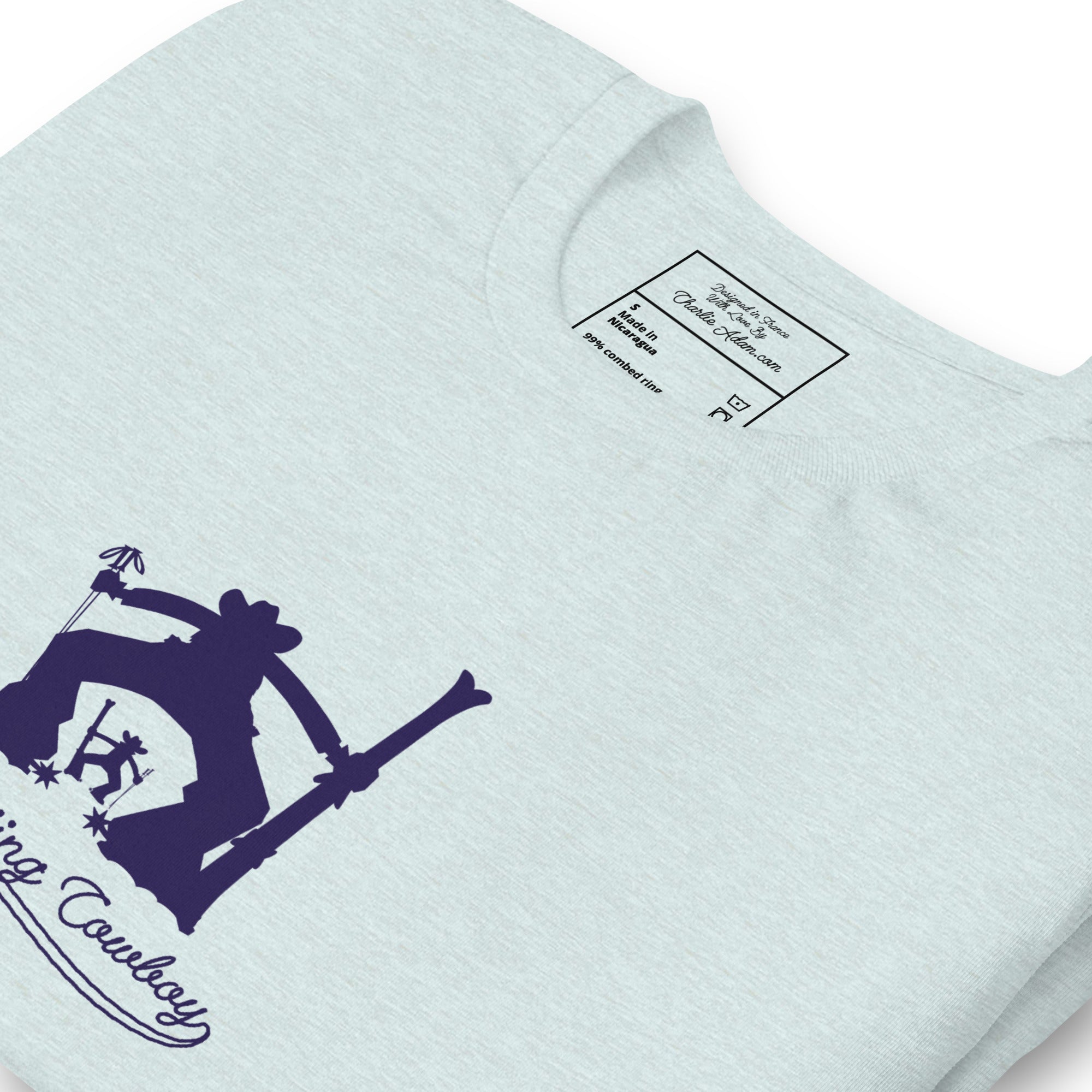 T-shirt en coton unisexe Ski Fight at OK Corral Silhouette sur couleurs chinées claires