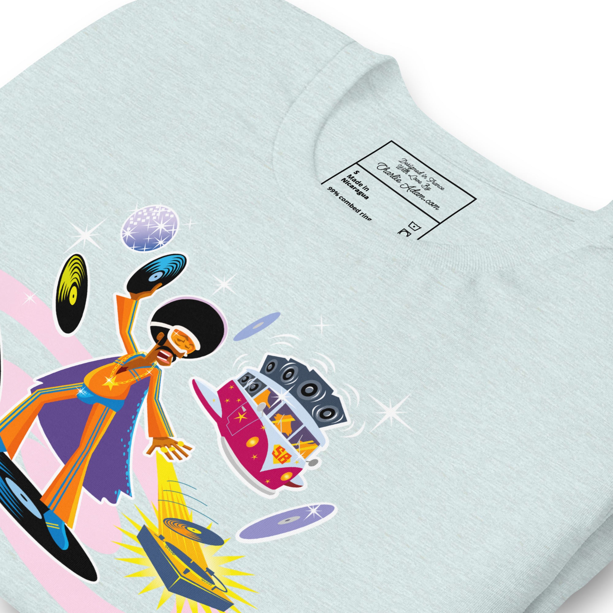 Unisex t-shirt Superboogieman saves the Party on light heather colors