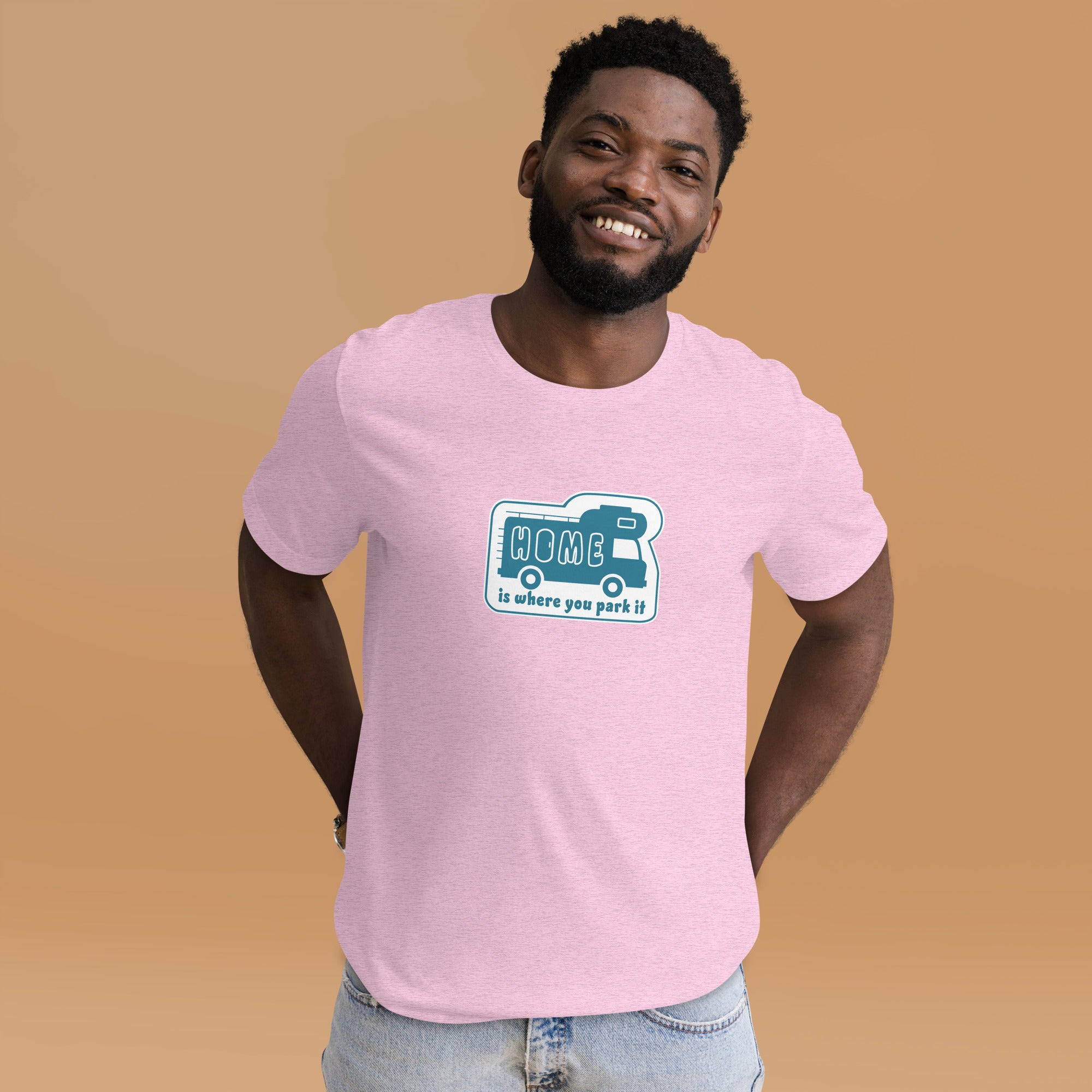 Unisex cotton t-shirt Bold Camper Van on light heather colors
