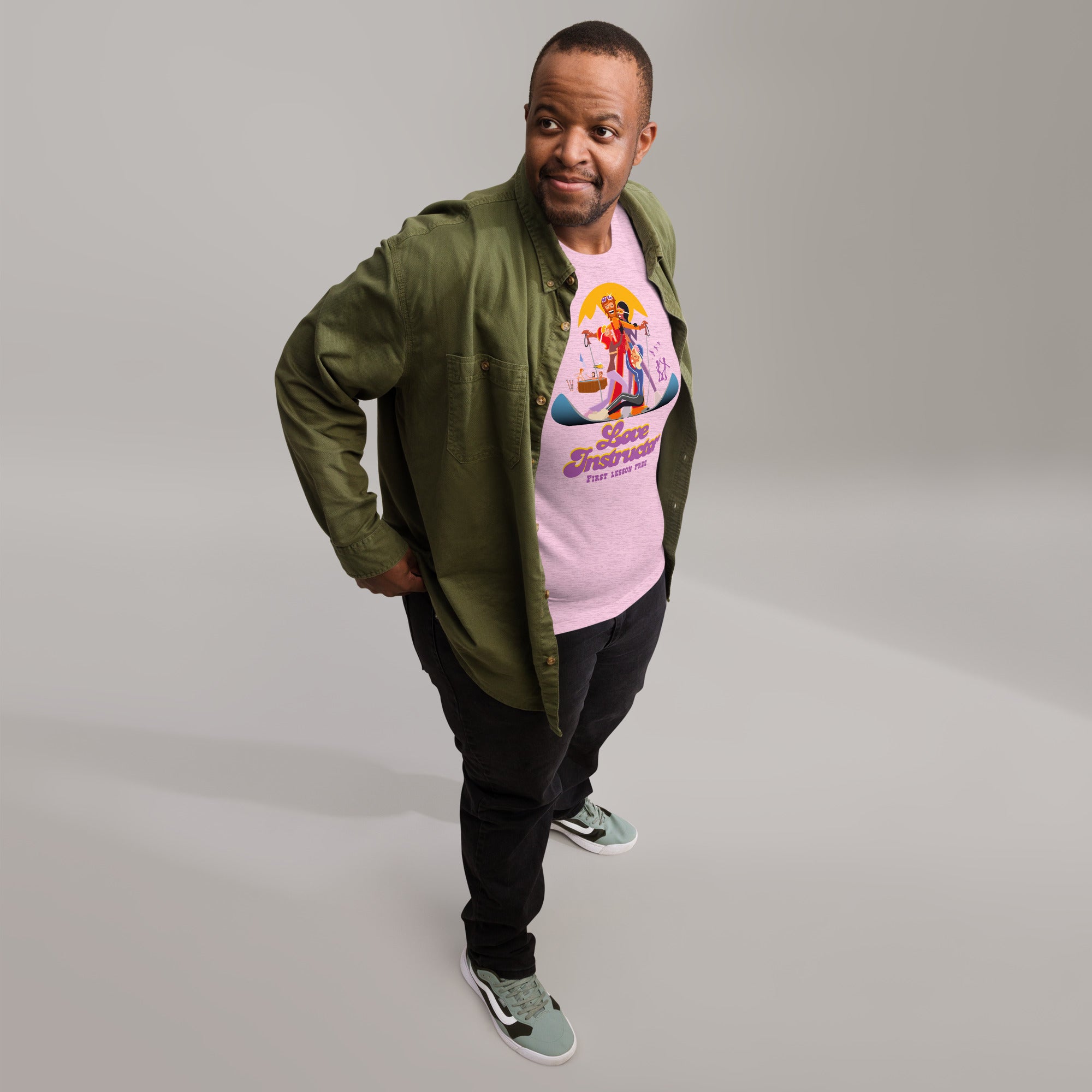 T-shirt en coton unisexe Love instructor First lesson free sur couleurs chinées claires