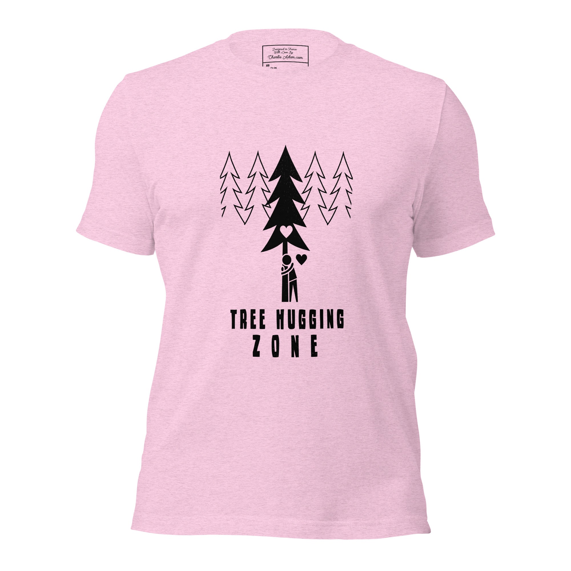 Unisex t-shirt Tree hugging zone on light heather colors
