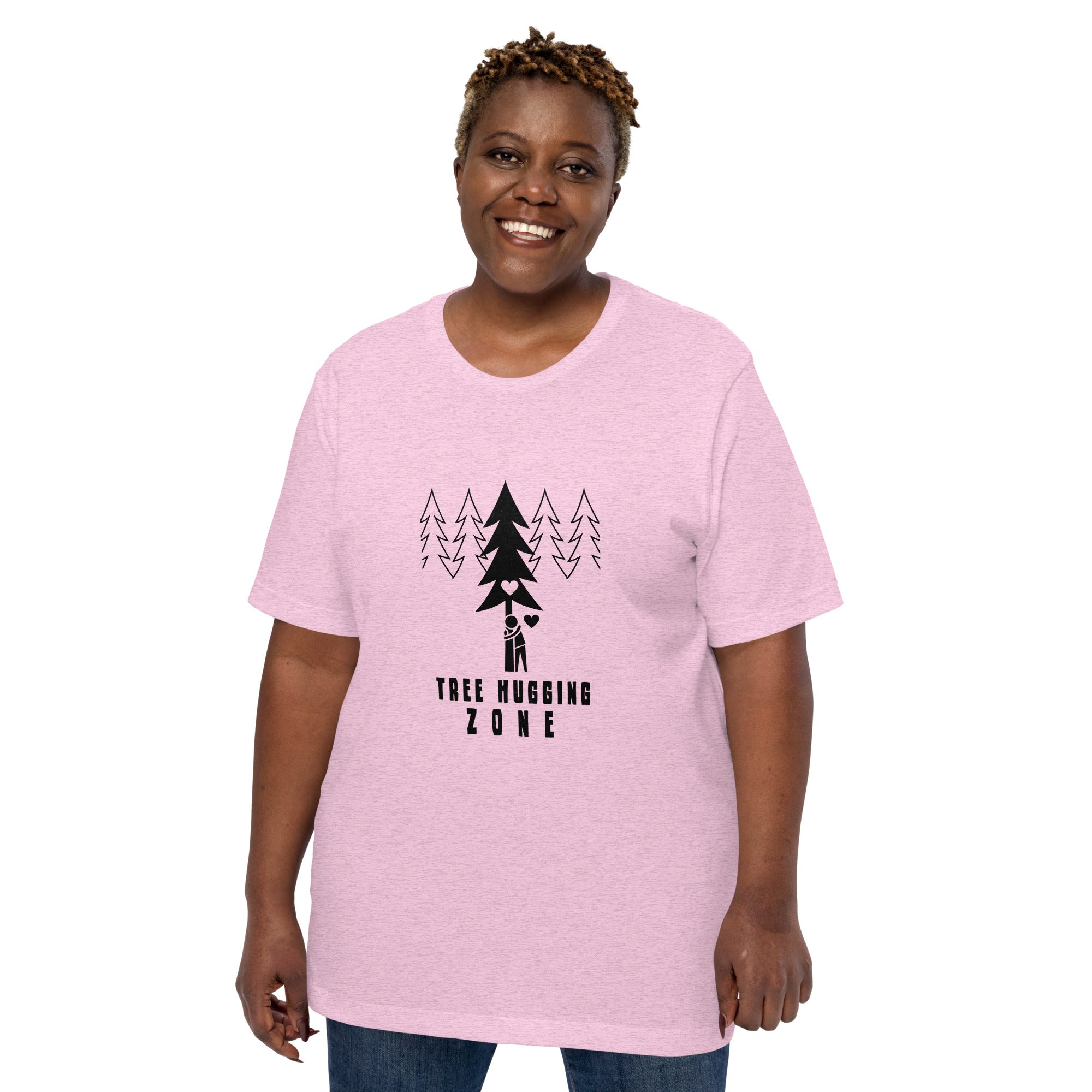 Unisex t-shirt Tree hugging zone on light heather colors