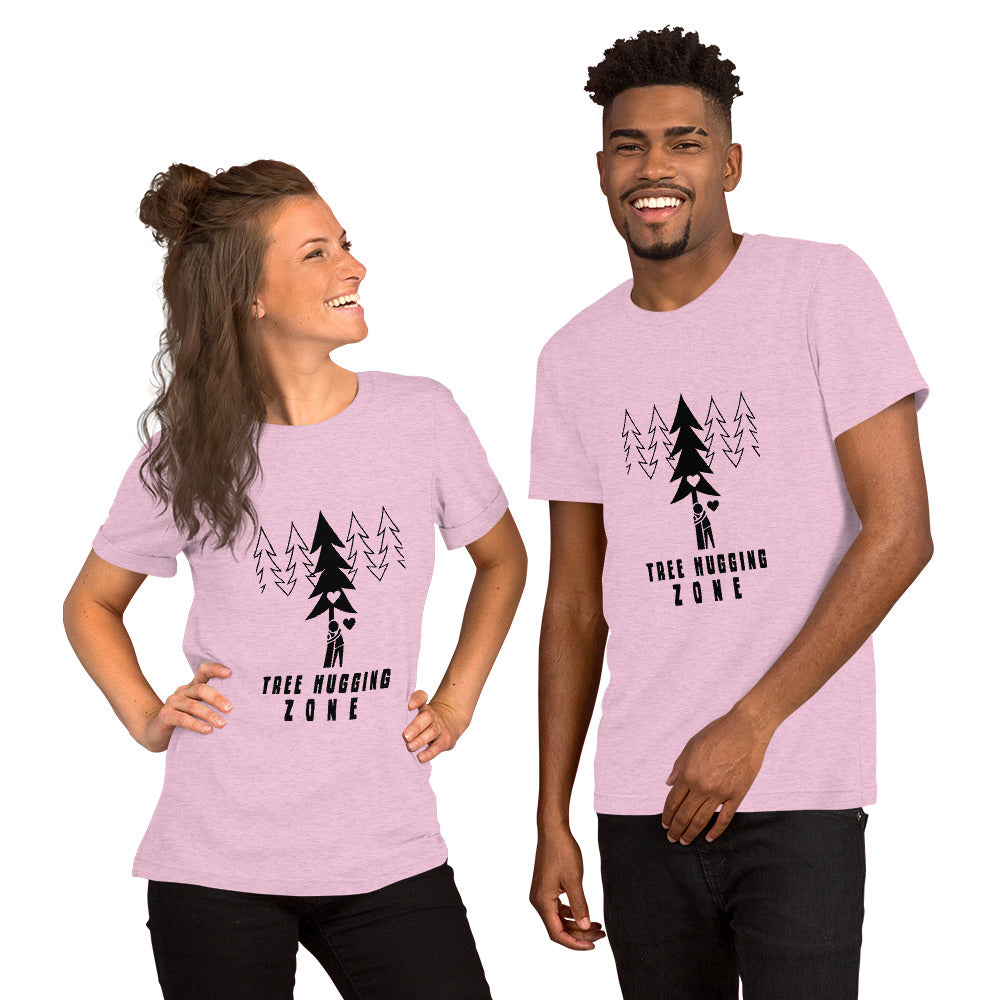 Unisex t-shirt Tree hugging zone on light heather colors