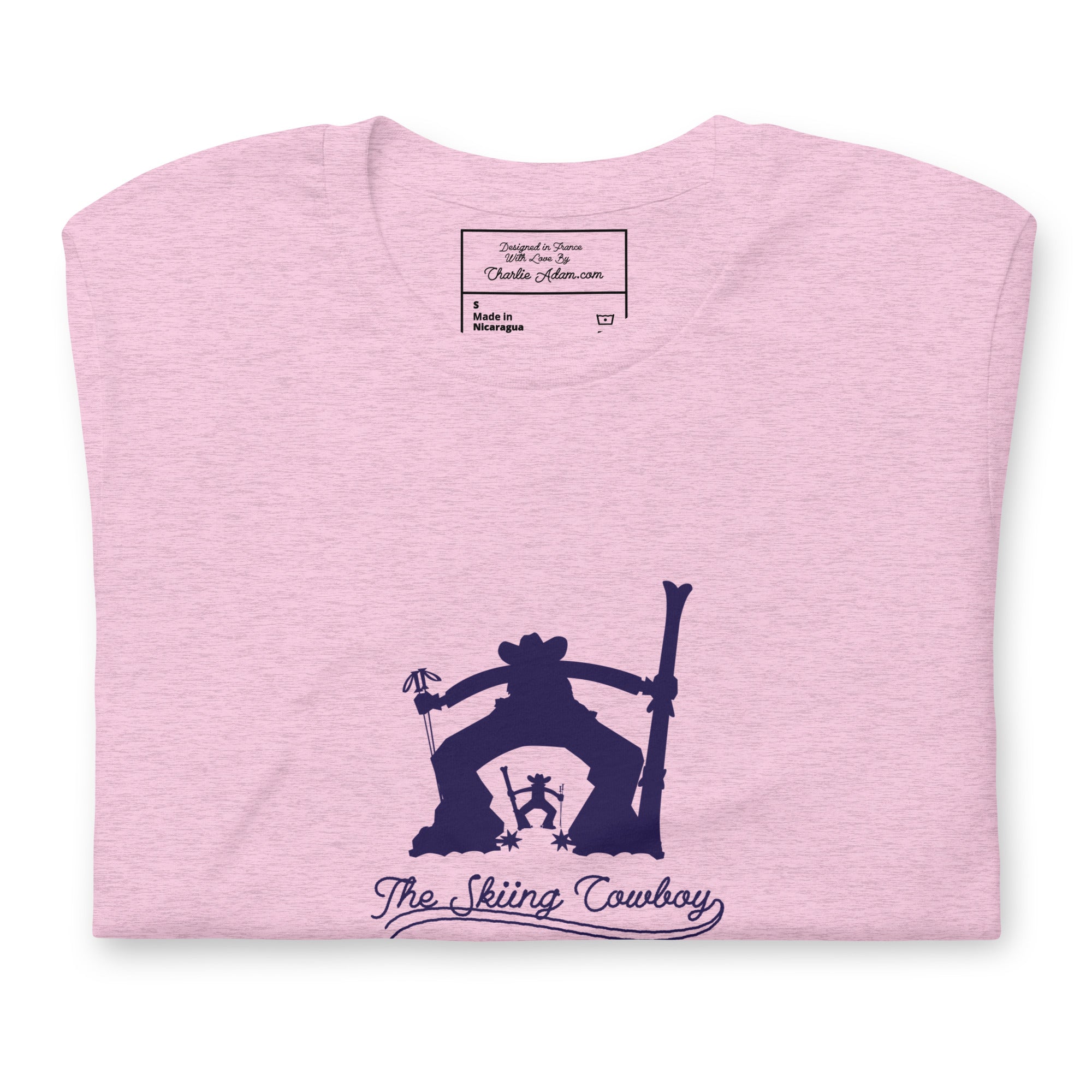 T-shirt en coton unisexe Ski Fight at OK Corral Silhouette sur couleurs chinées claires