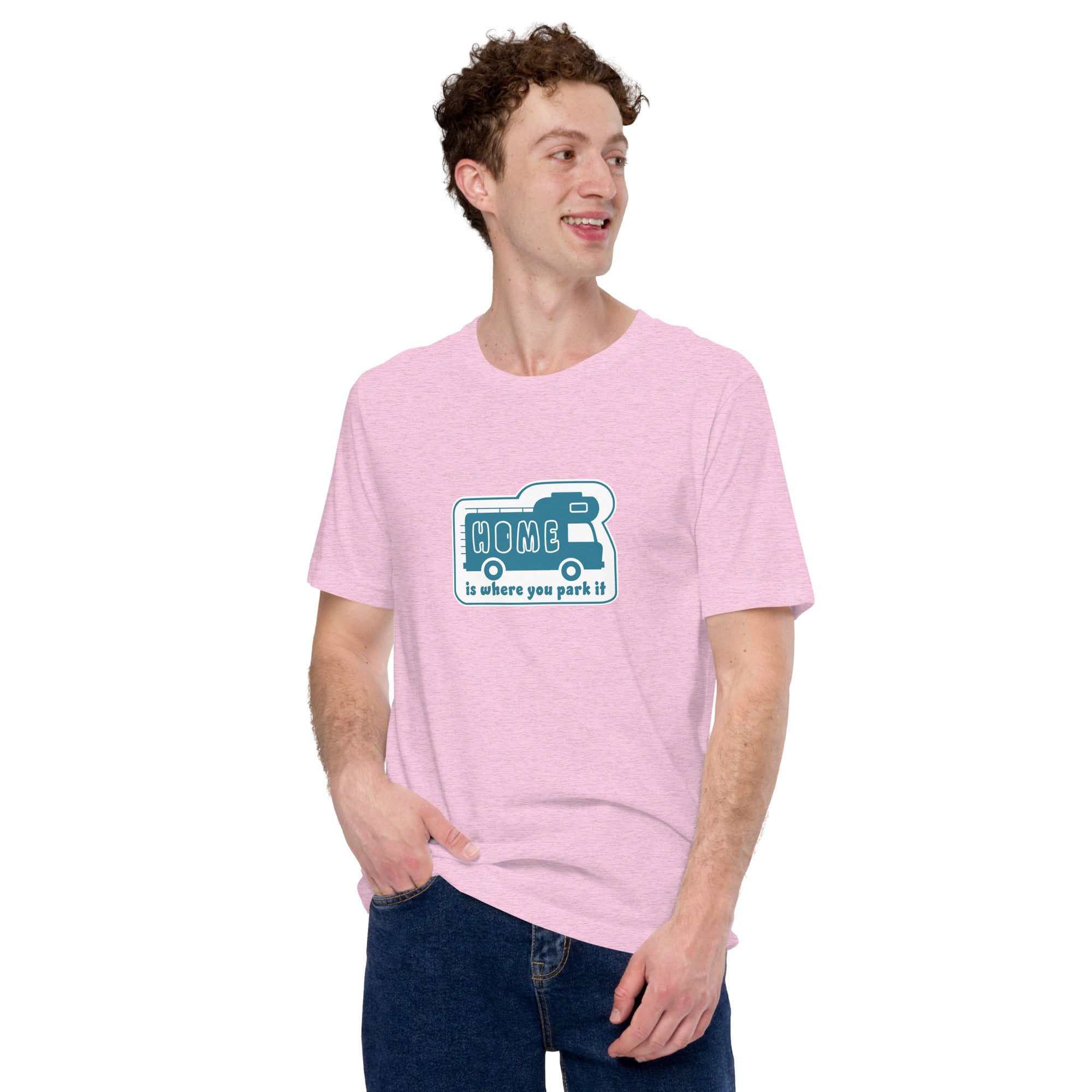 Unisex cotton t-shirt Bold Camper Van on light heather colors