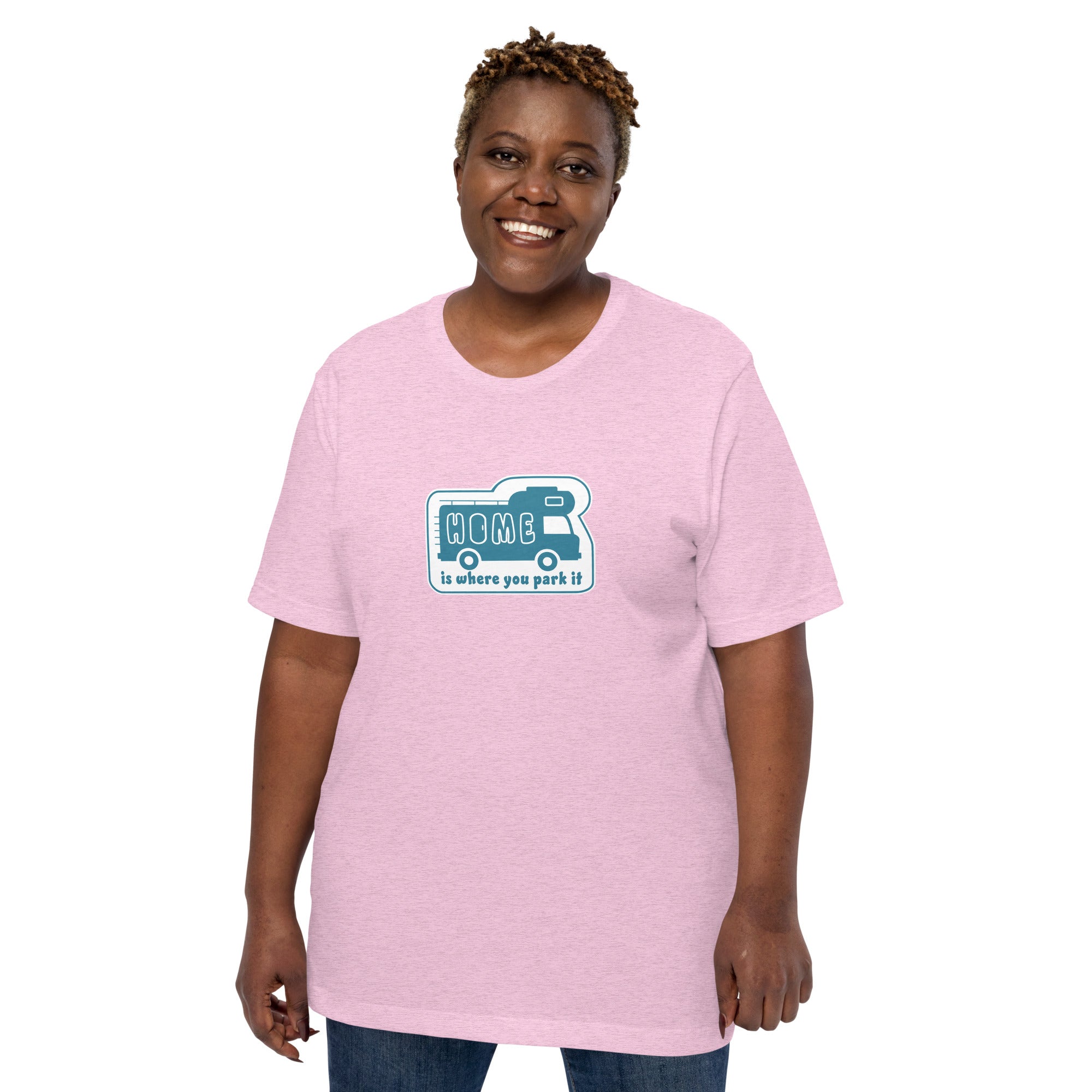 Unisex cotton t-shirt Bold Camper Van on light heather colors