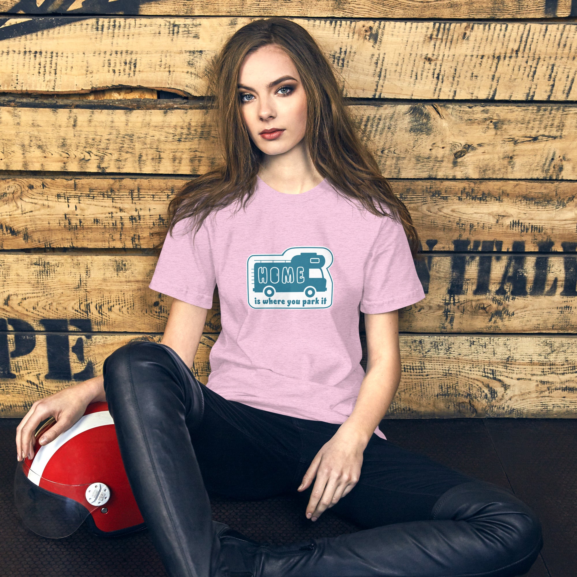 Unisex cotton t-shirt Bold Camper Van on light heather colors