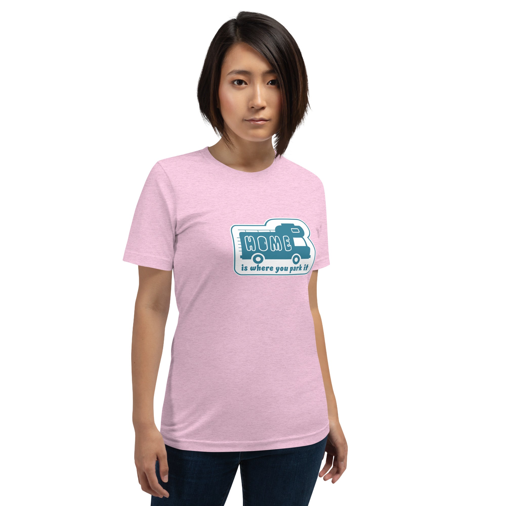 Unisex cotton t-shirt Bold Camper Van on light heather colors
