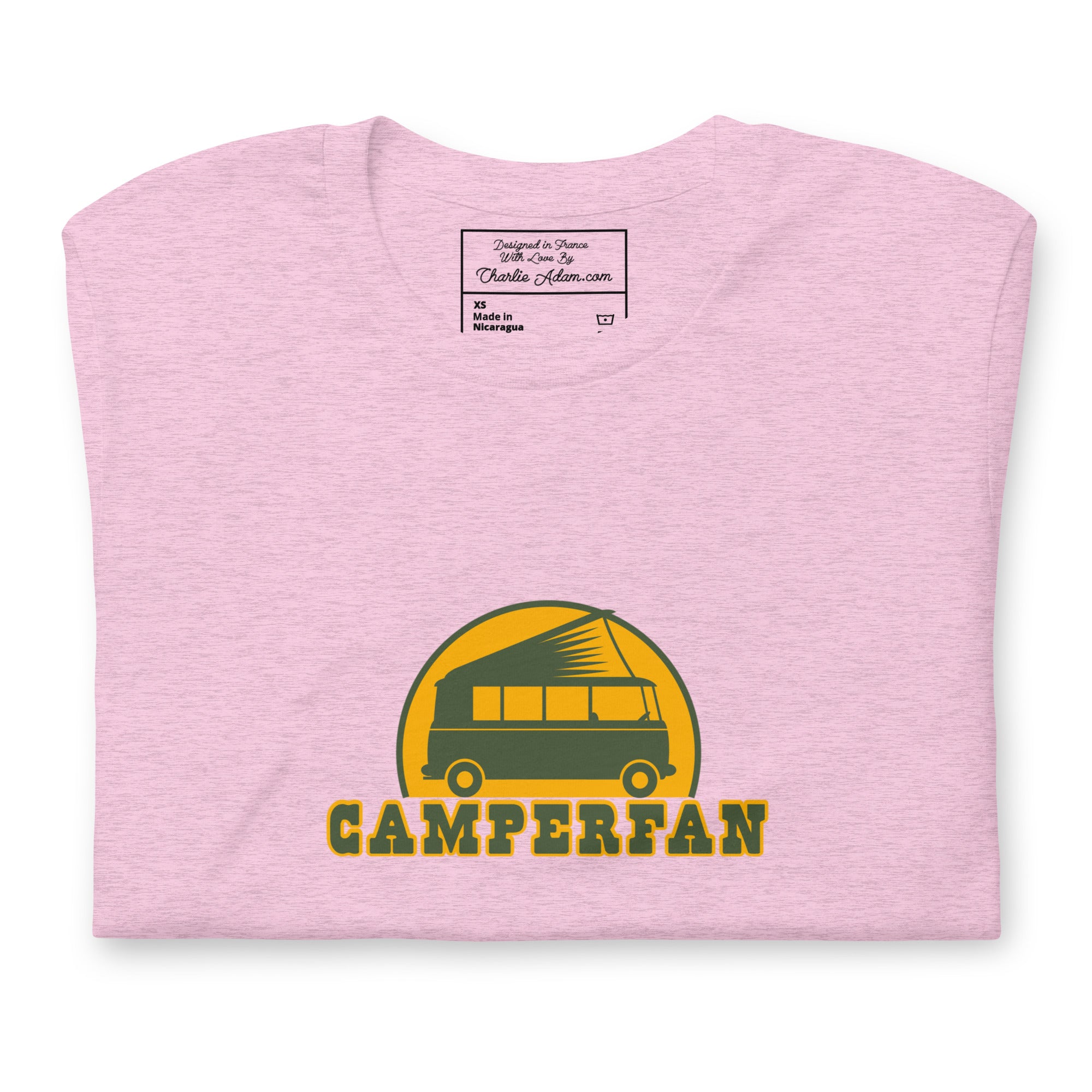 Unisex t-shirt Camperfan on light heather colors
