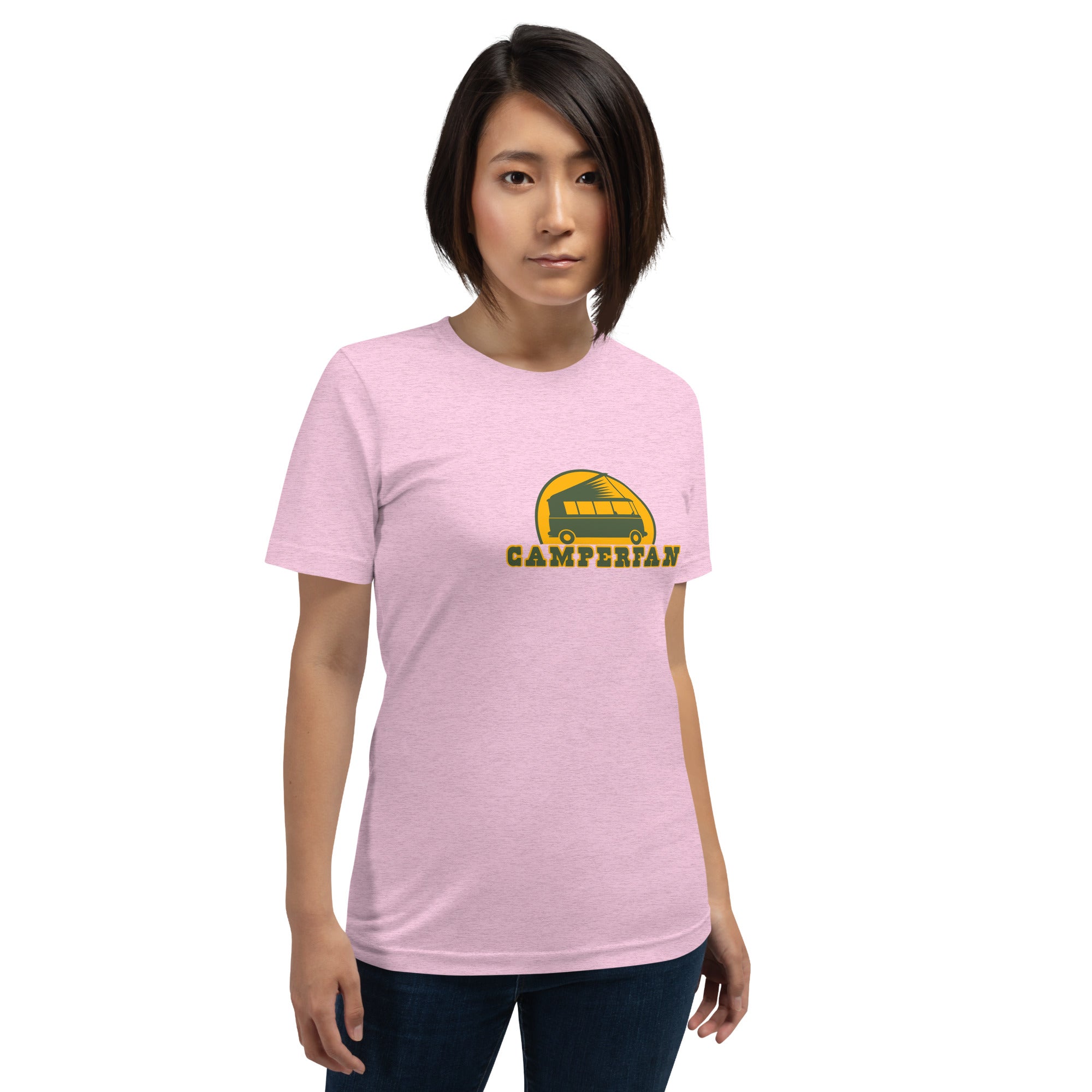 Unisex t-shirt Camperfan on light heather colors