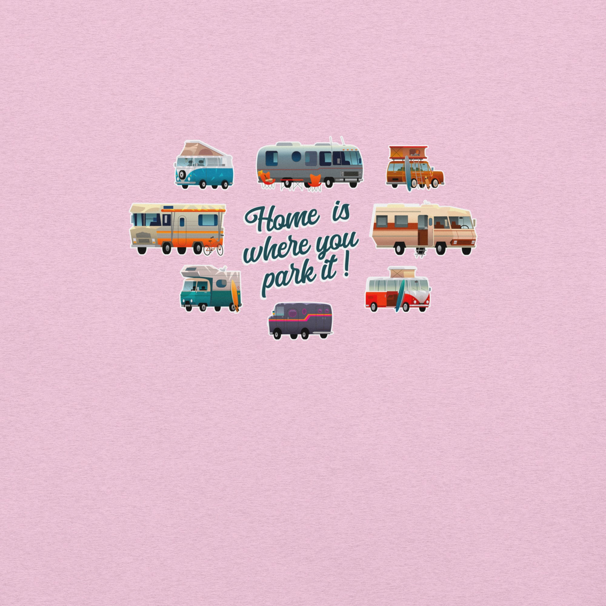 T-shirt en coton unisexe Square Vintage Campers sur couleurs chinées claires