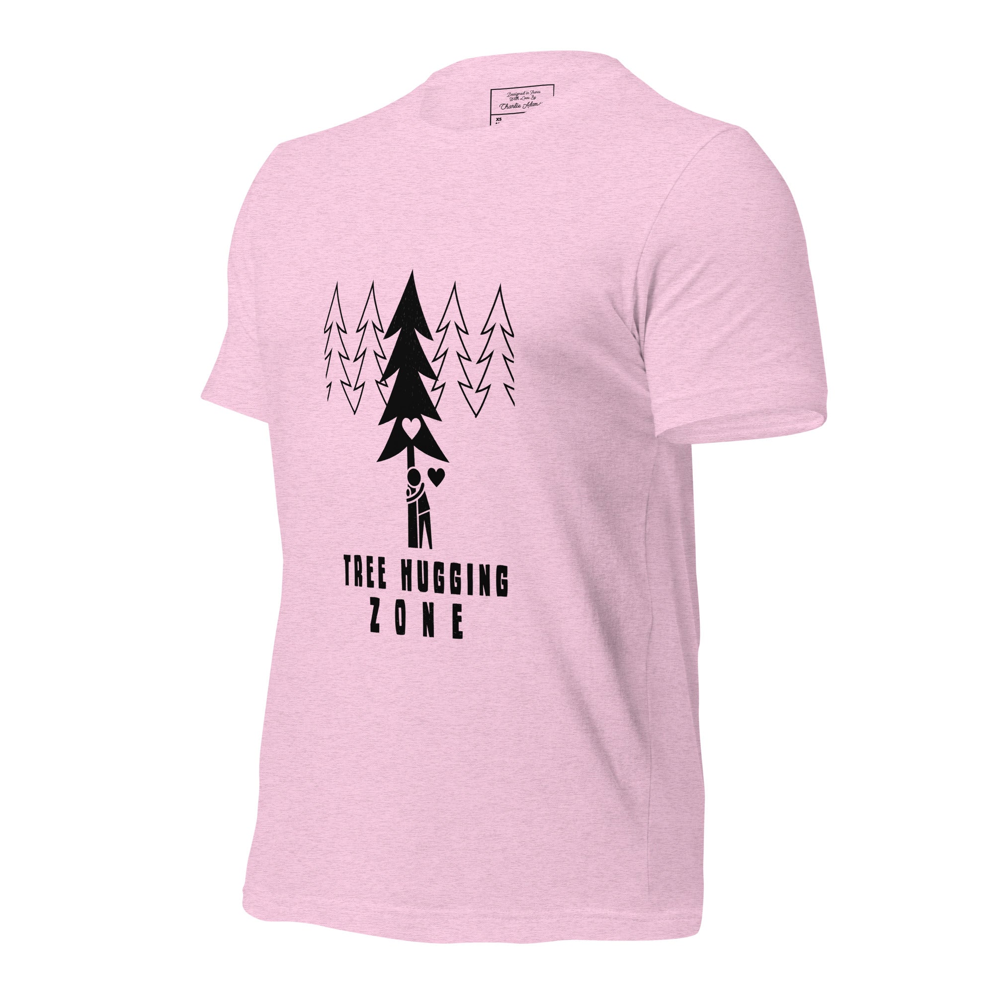 Unisex t-shirt Tree hugging zone on light heather colors