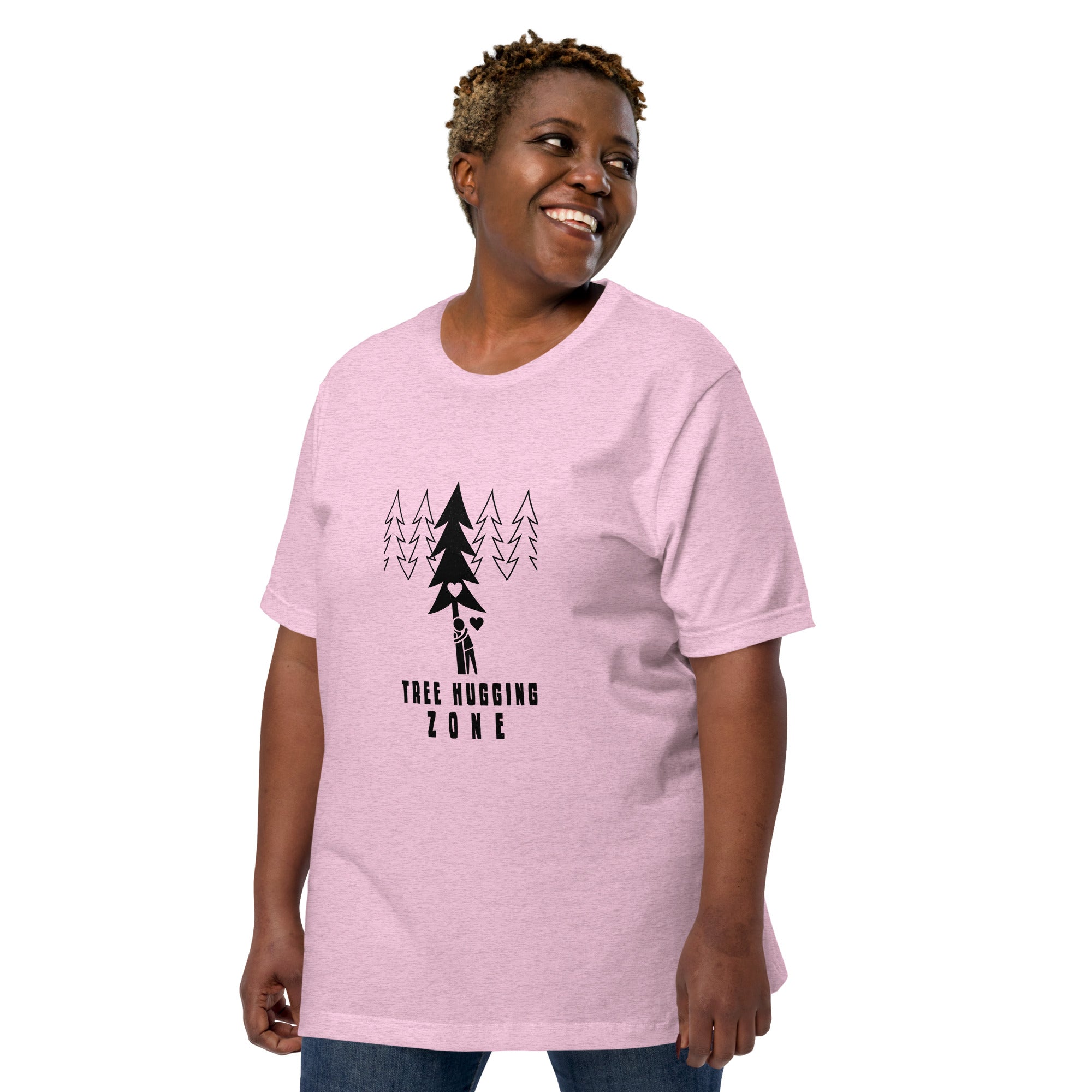 Unisex t-shirt Tree hugging zone on light heather colors