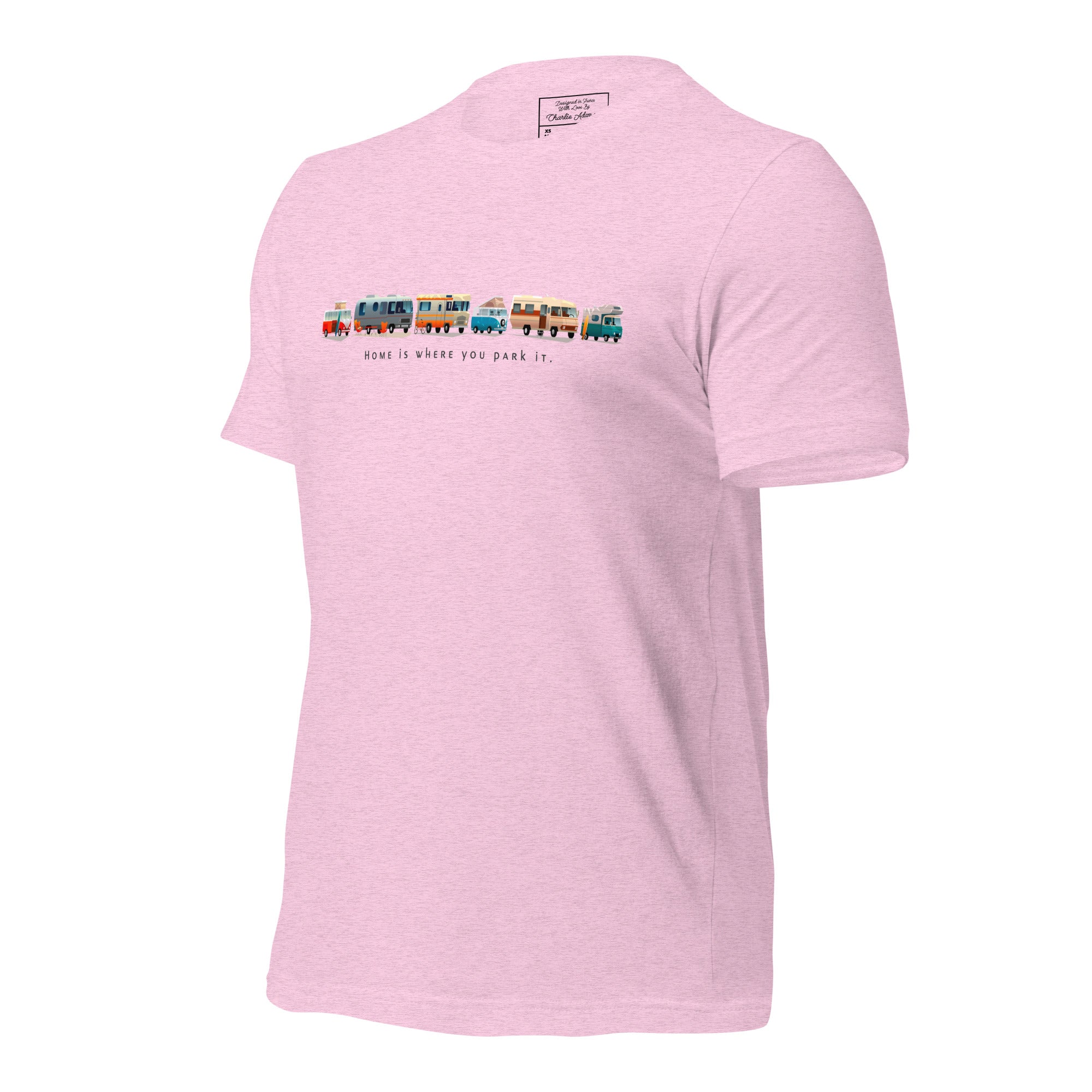 T-shirt en coton unisexe Vintage Campers sur couleurs chinées claires