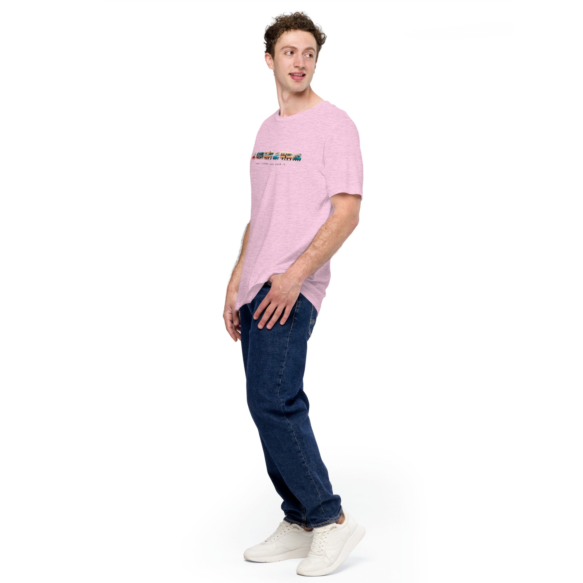 T-shirt en coton unisexe Vintage Campers sur couleurs chinées claires