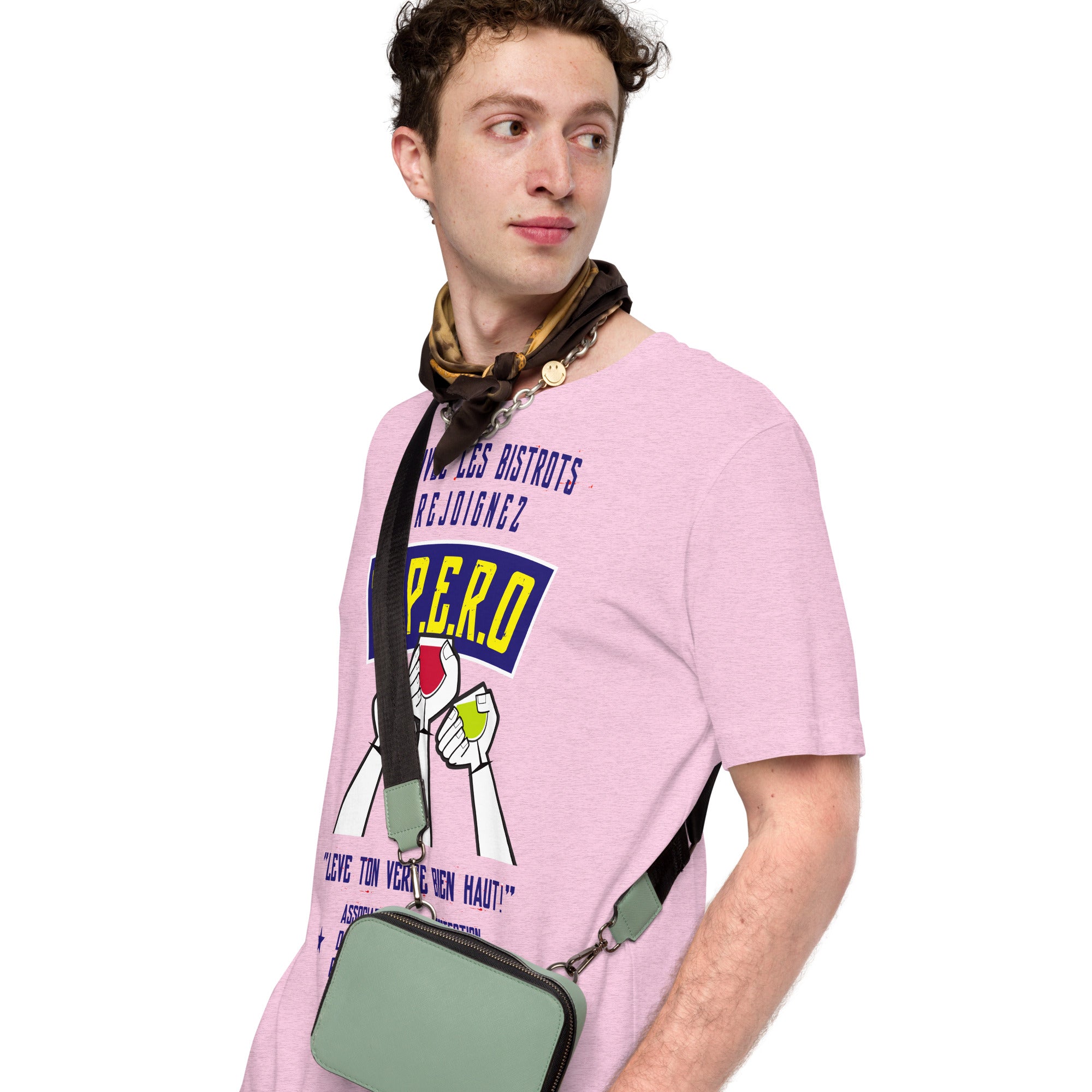 Unisex cotton t-shirt Sauvez les Bistrots, rejoignez l'Apéro on light heather colors