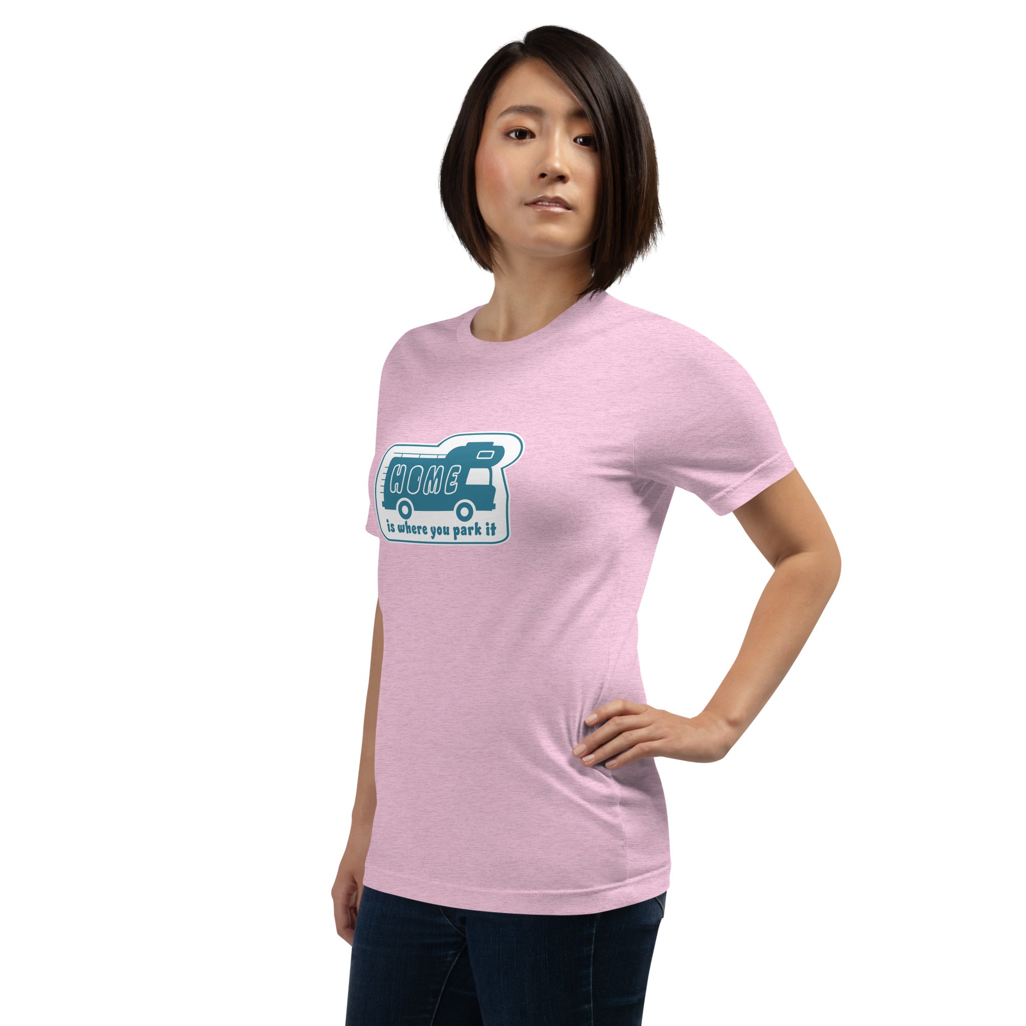 Unisex cotton t-shirt Bold Camper Van on light heather colors