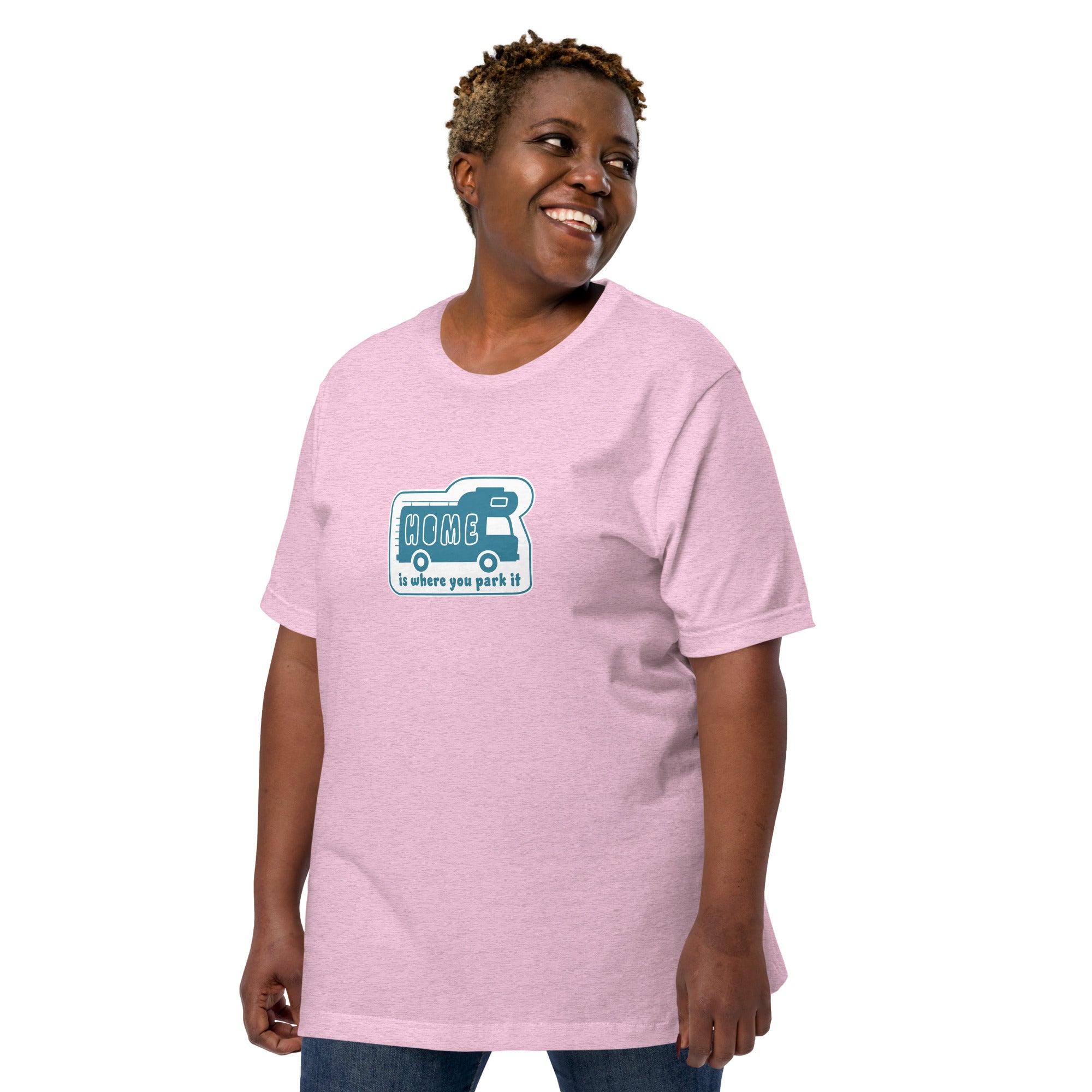 Unisex cotton t-shirt Bold Camper Van on light heather colors