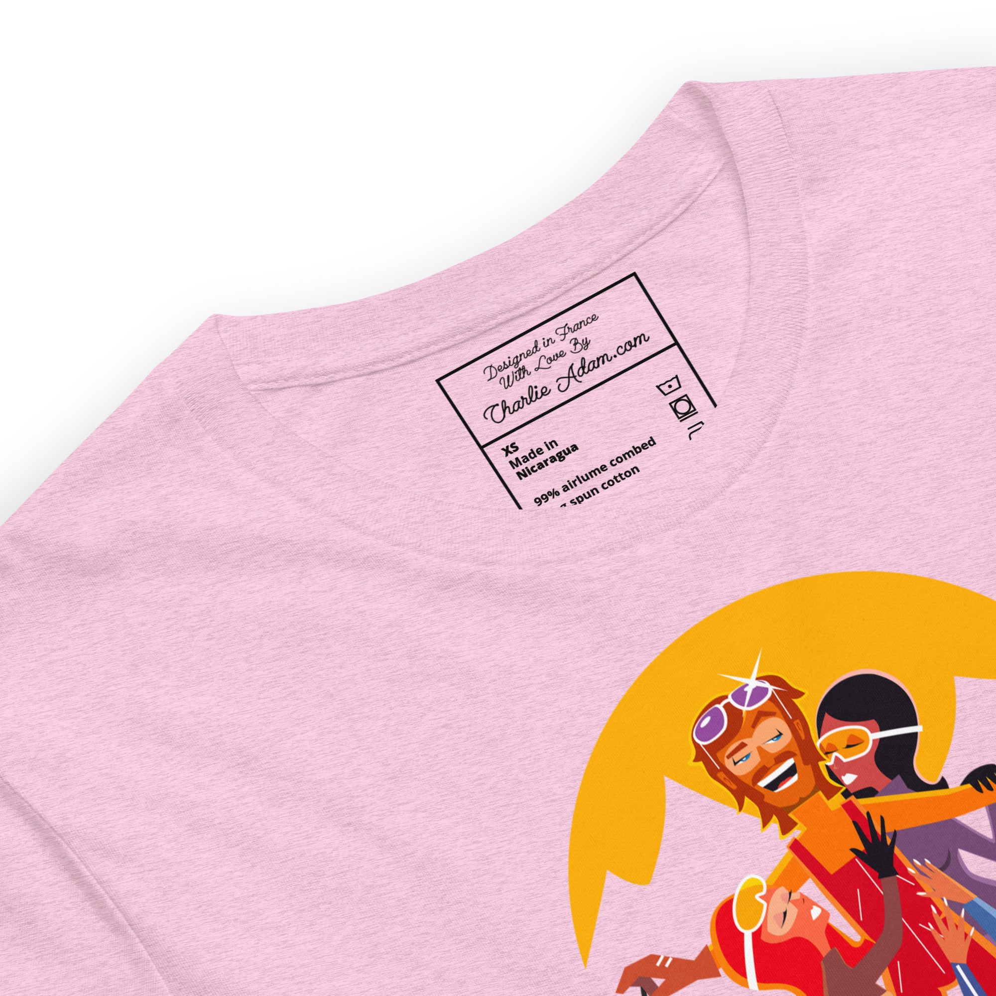 T-shirt en coton unisexe Love instructor First lesson free sur couleurs chinées claires