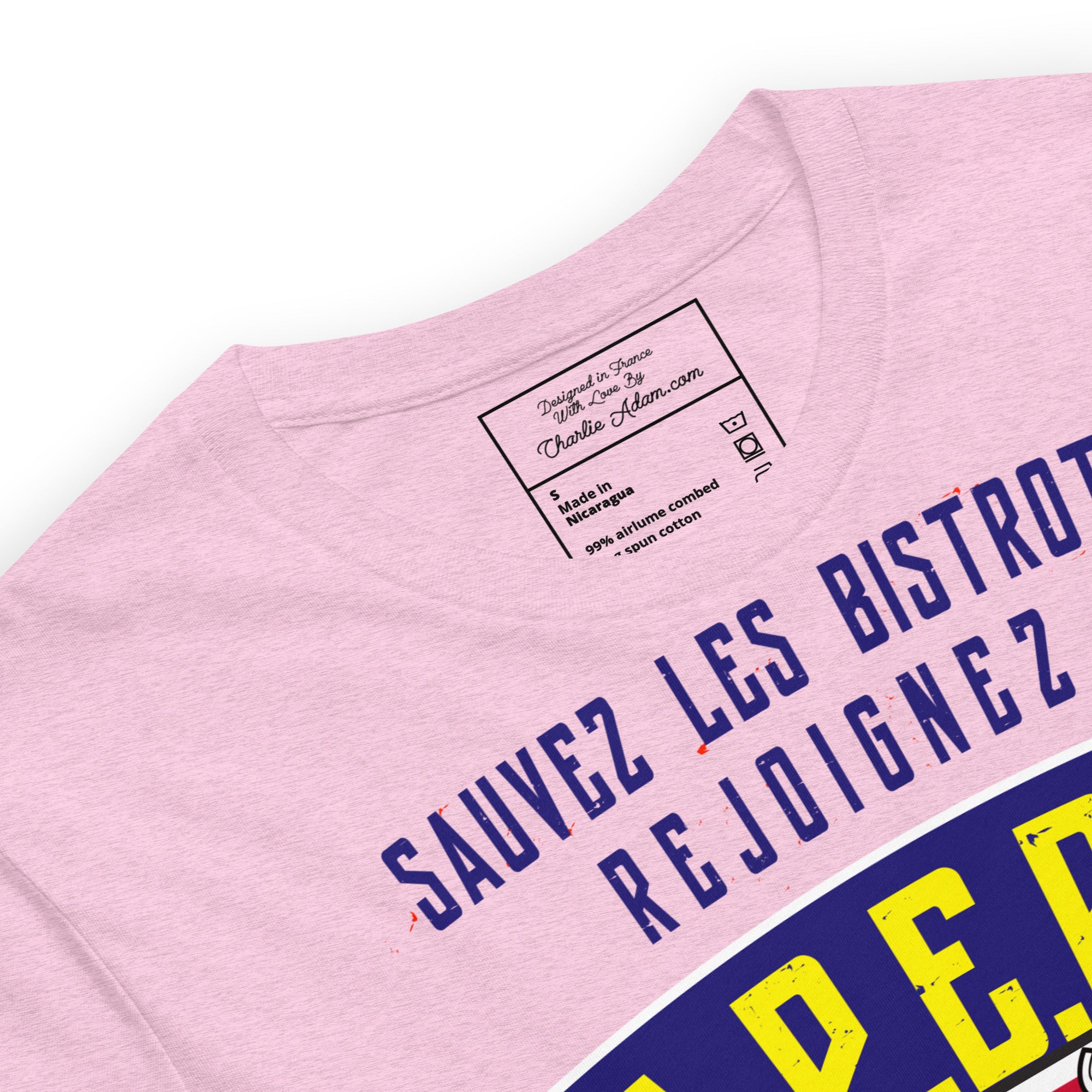 Unisex cotton t-shirt Sauvez les Bistrots, rejoignez l'Apéro on light heather colors