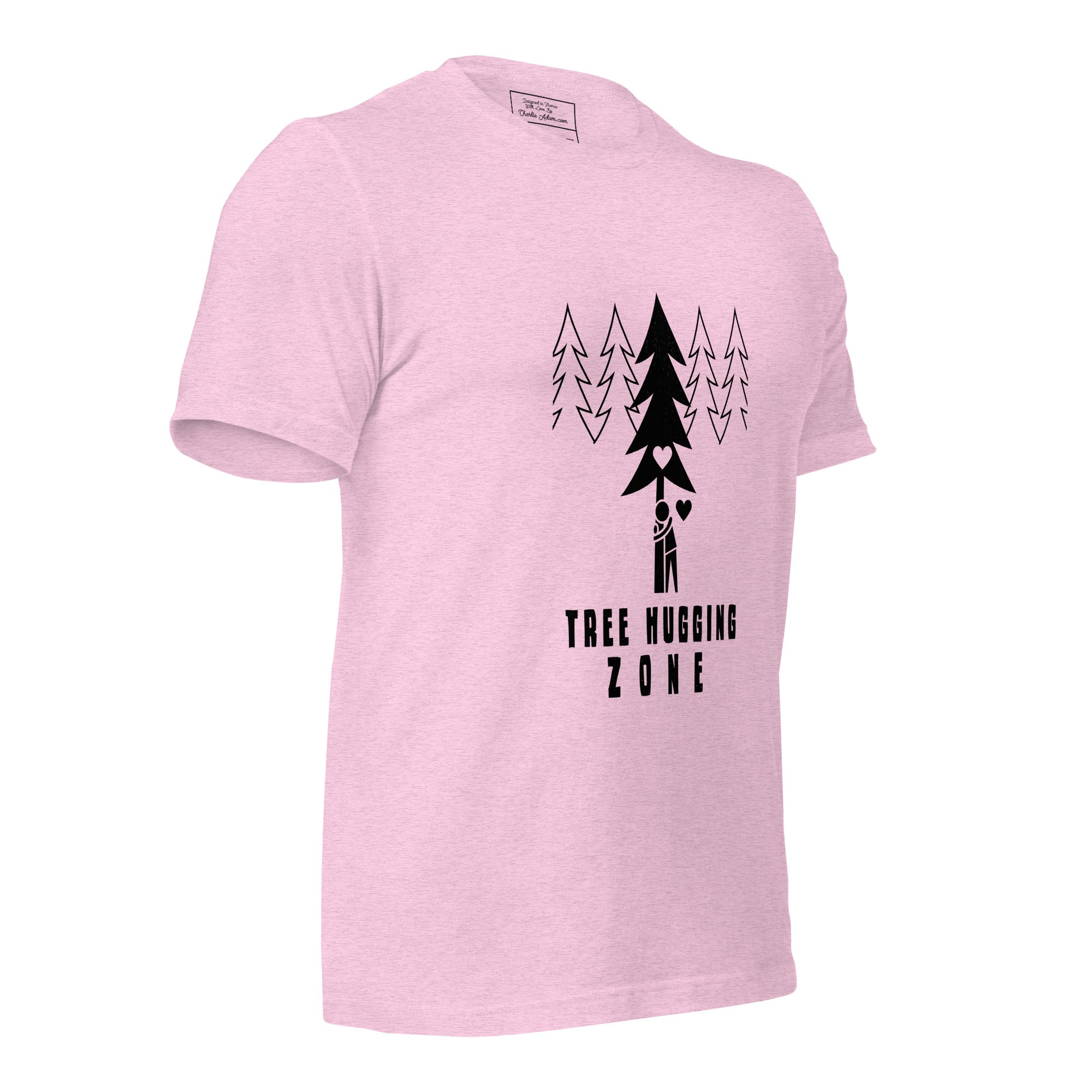 Unisex t-shirt Tree hugging zone on light heather colors