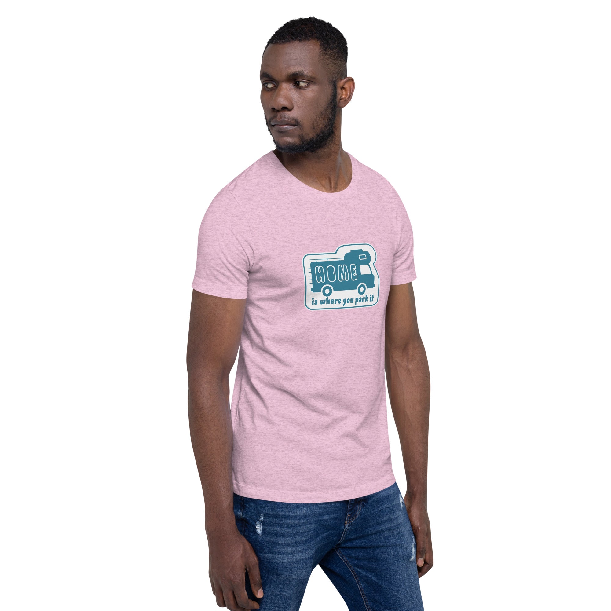 Unisex cotton t-shirt Bold Camper Van on light heather colors