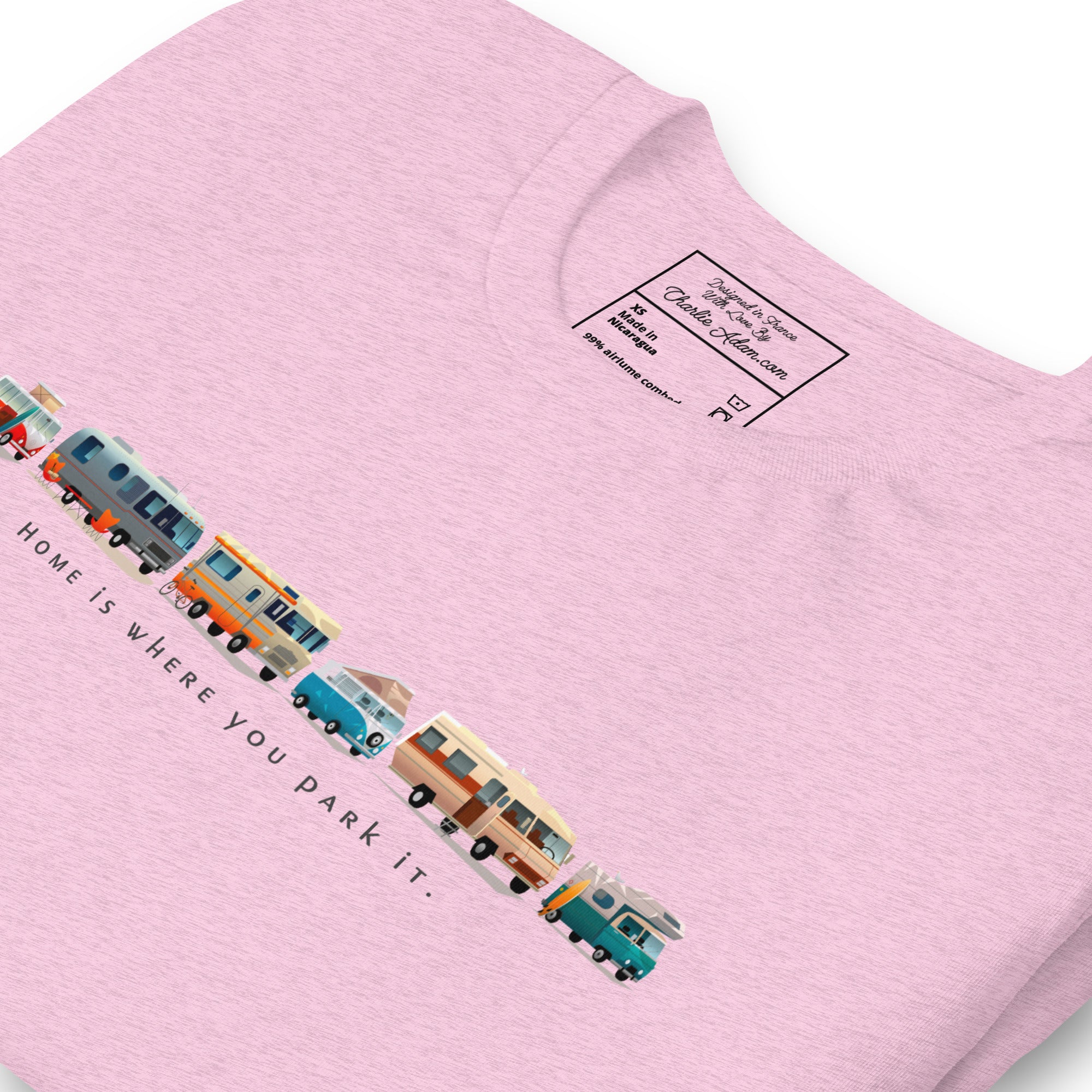 T-shirt en coton unisexe Vintage Campers sur couleurs chinées claires