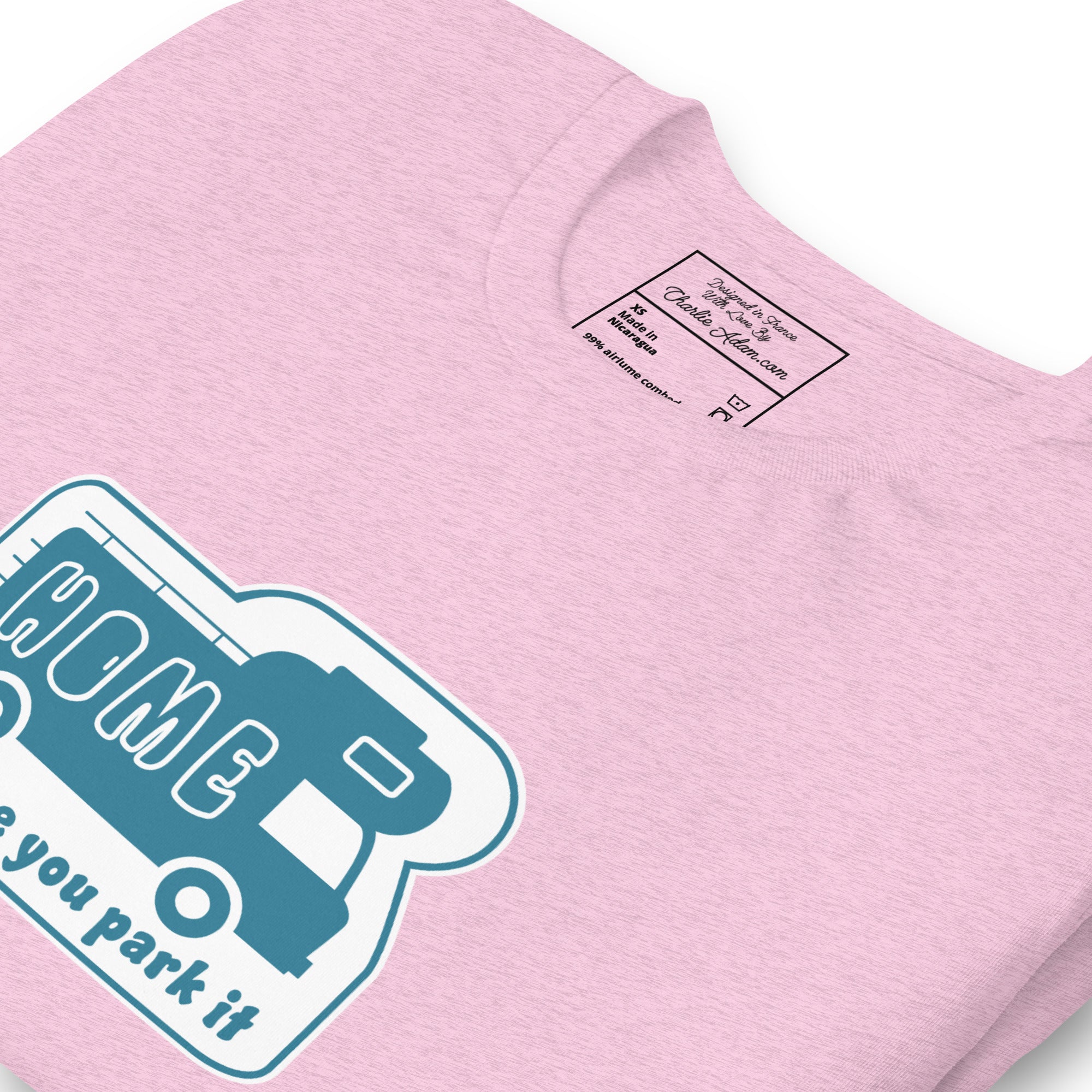 Unisex cotton t-shirt Bold Camper Van on light heather colors