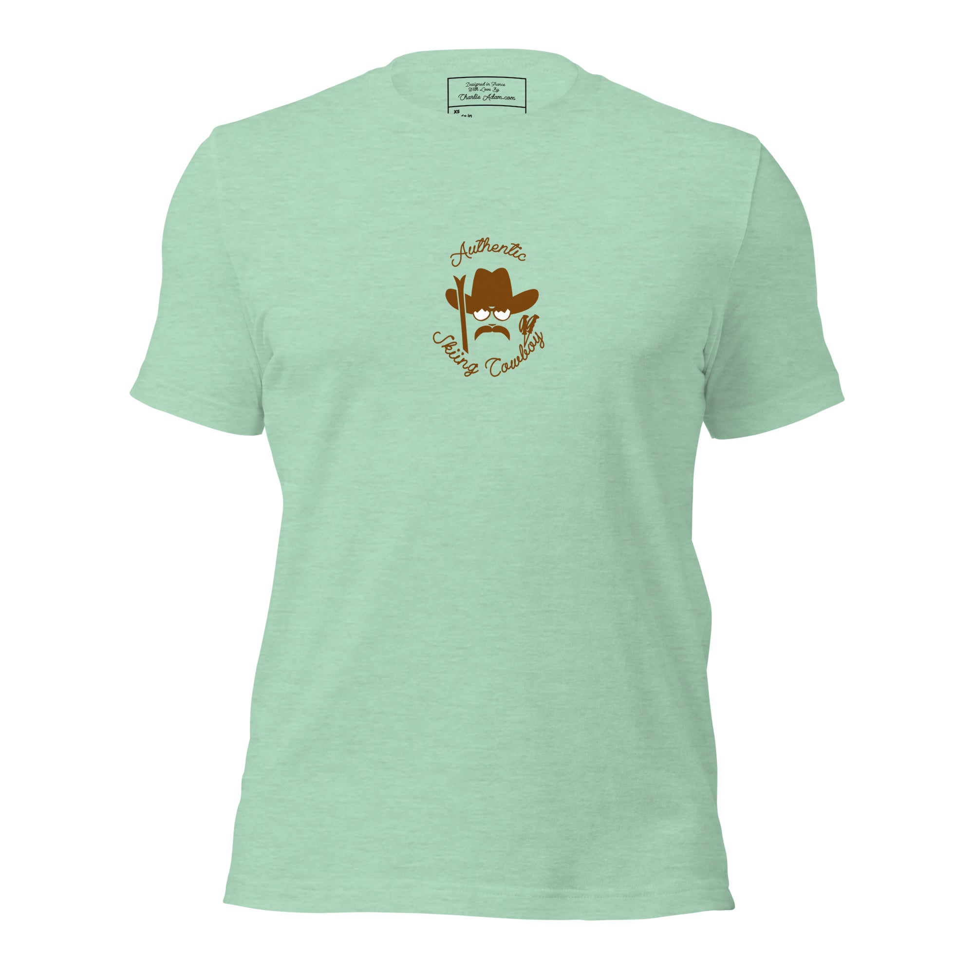 Unisex t-shirt Authentic Skiing Cowboy on heather colors