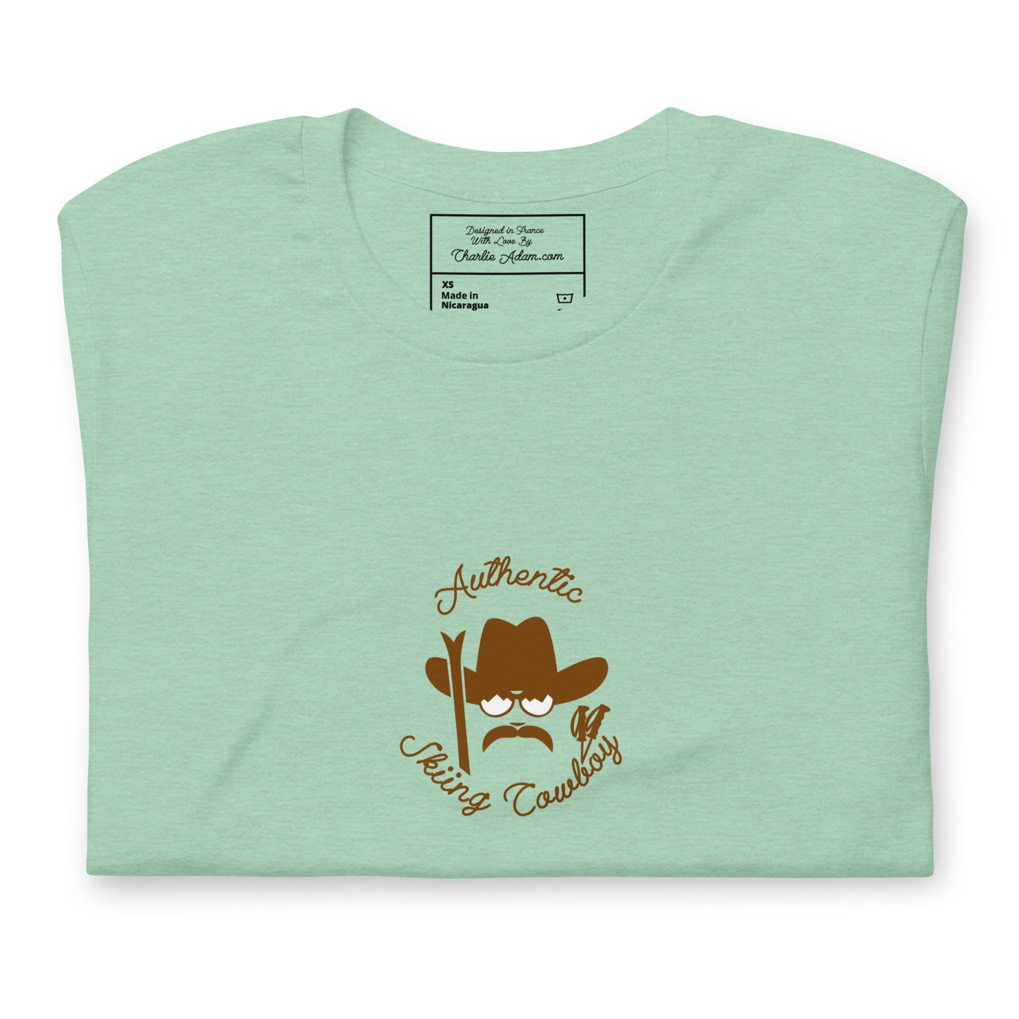 Unisex t-shirt Authentic Skiing Cowboy on heather colors