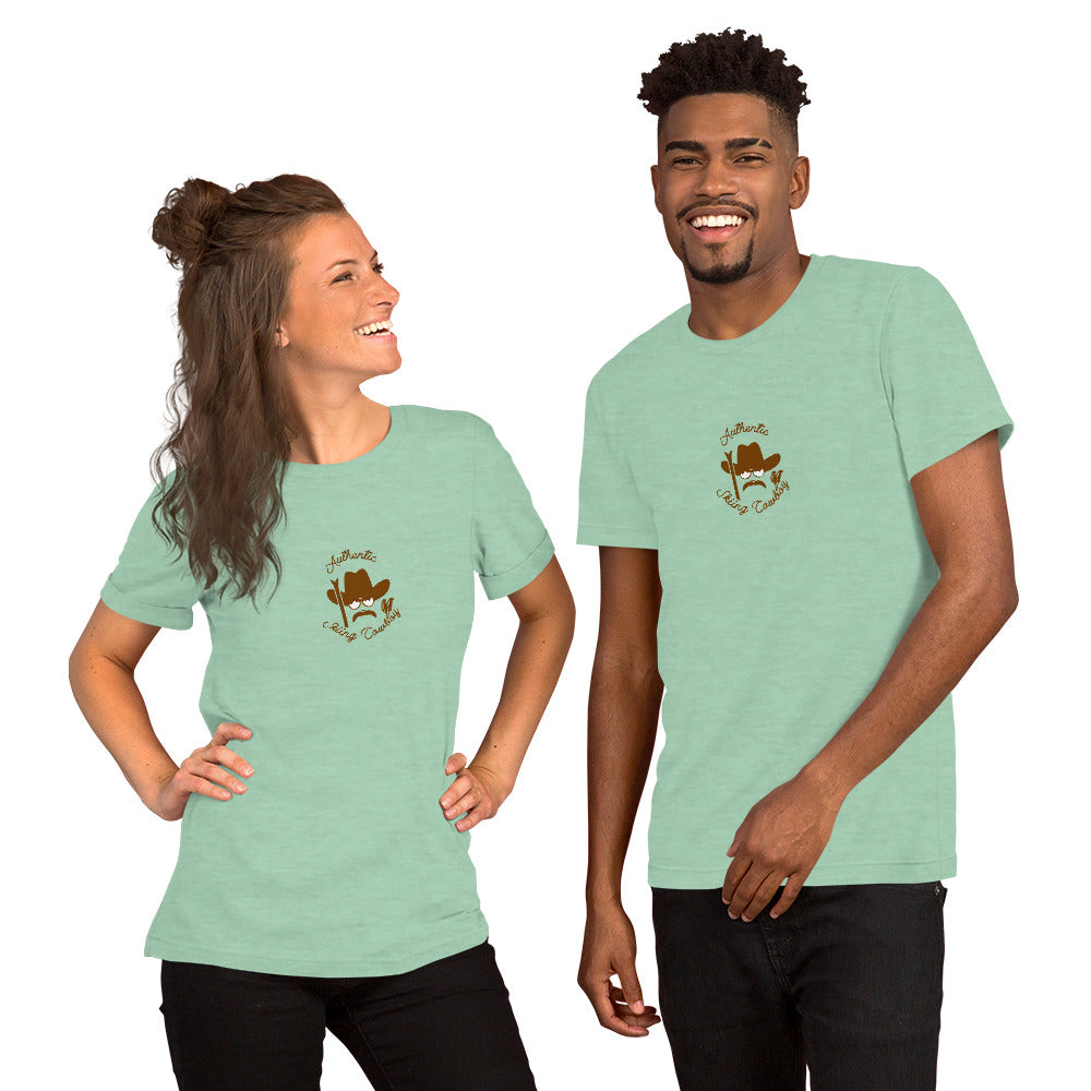 Unisex t-shirt Authentic Skiing Cowboy on heather colors