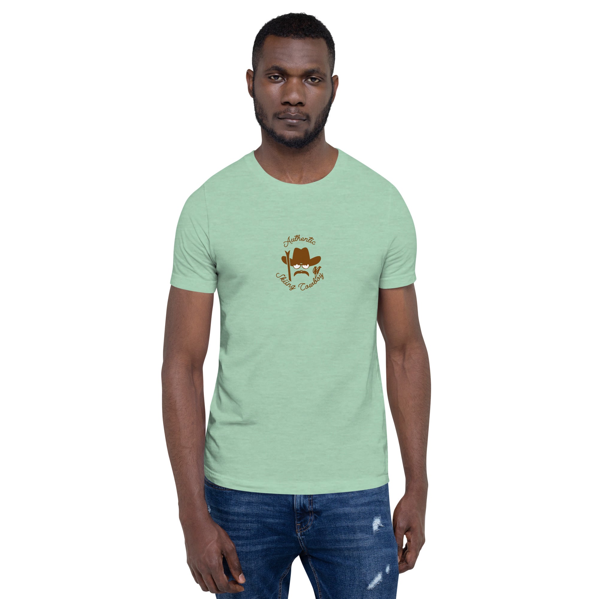 Unisex t-shirt Authentic Skiing Cowboy on heather colors