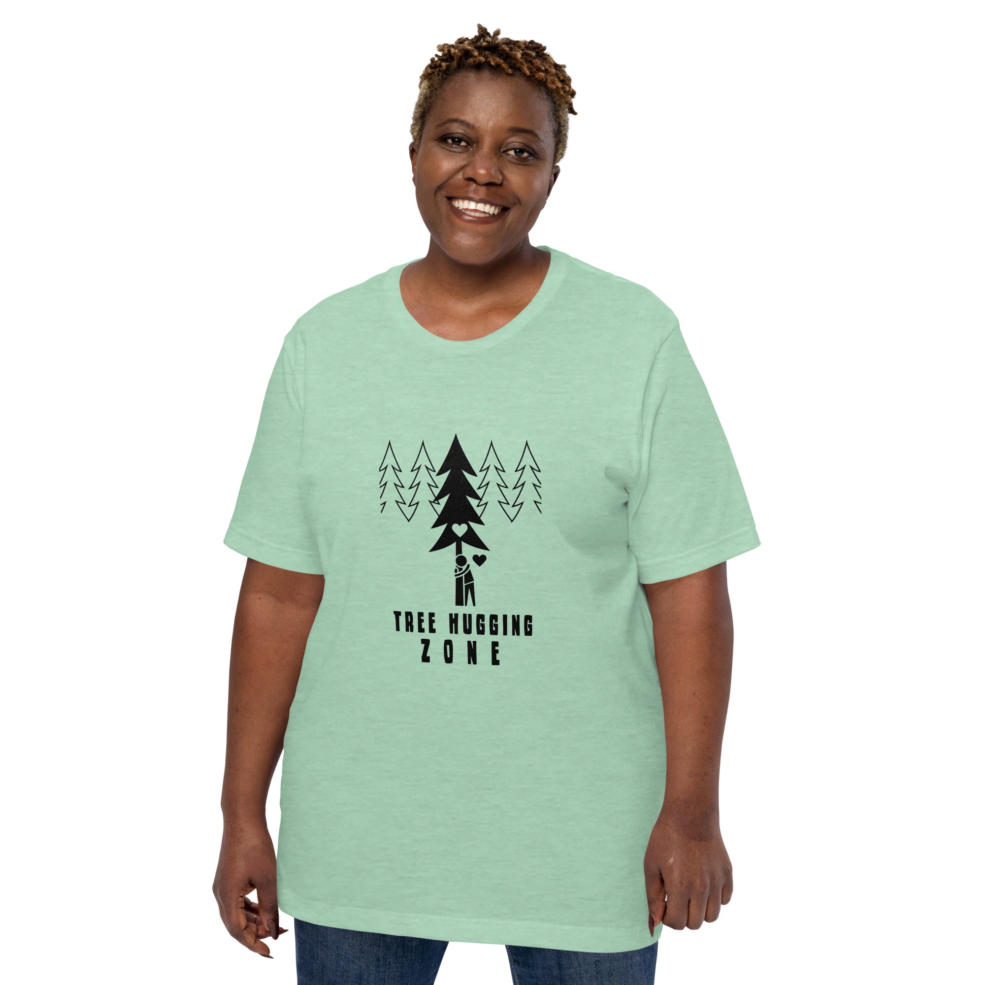Unisex t-shirt Tree hugging zone on light heather colors