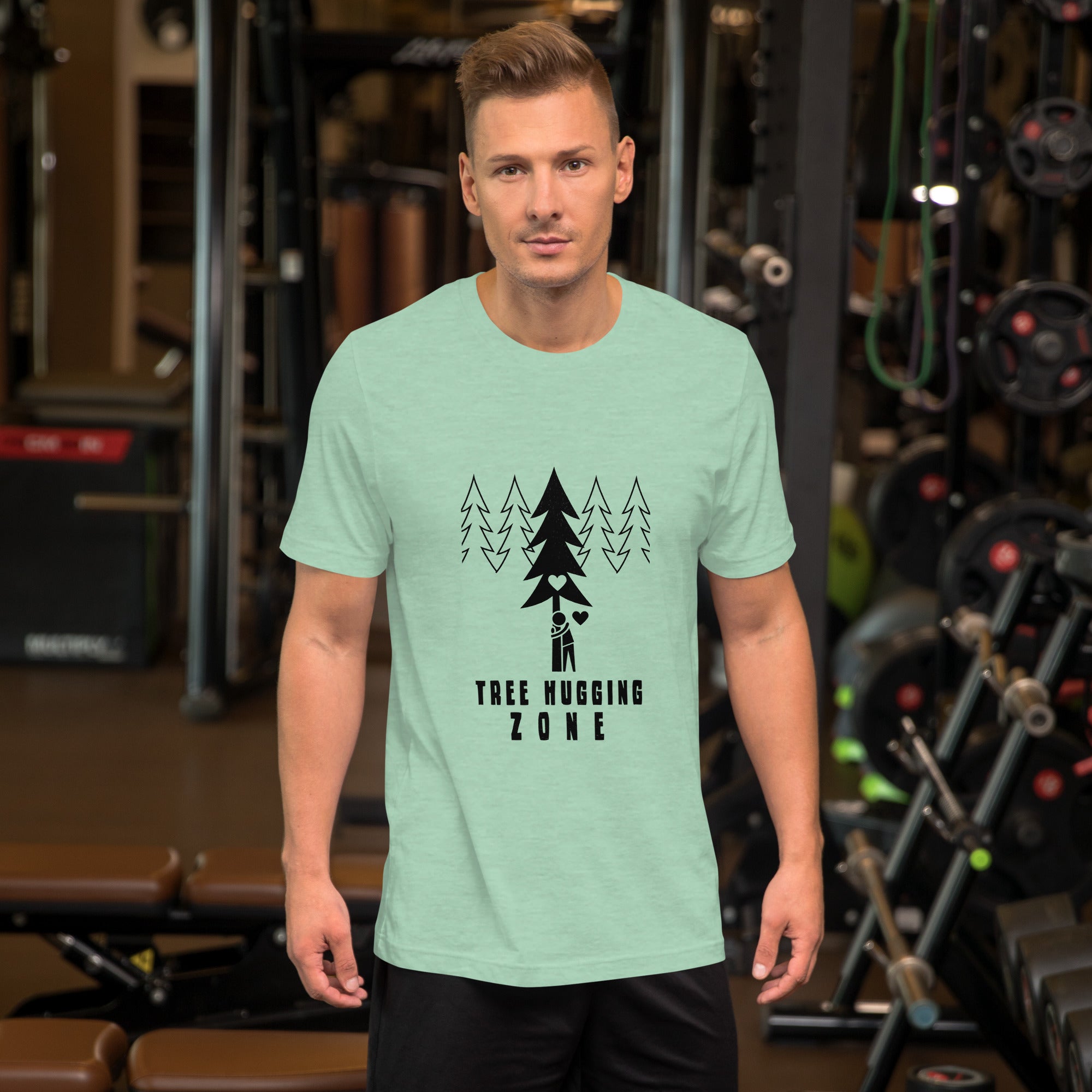 Unisex t-shirt Tree hugging zone on light heather colors