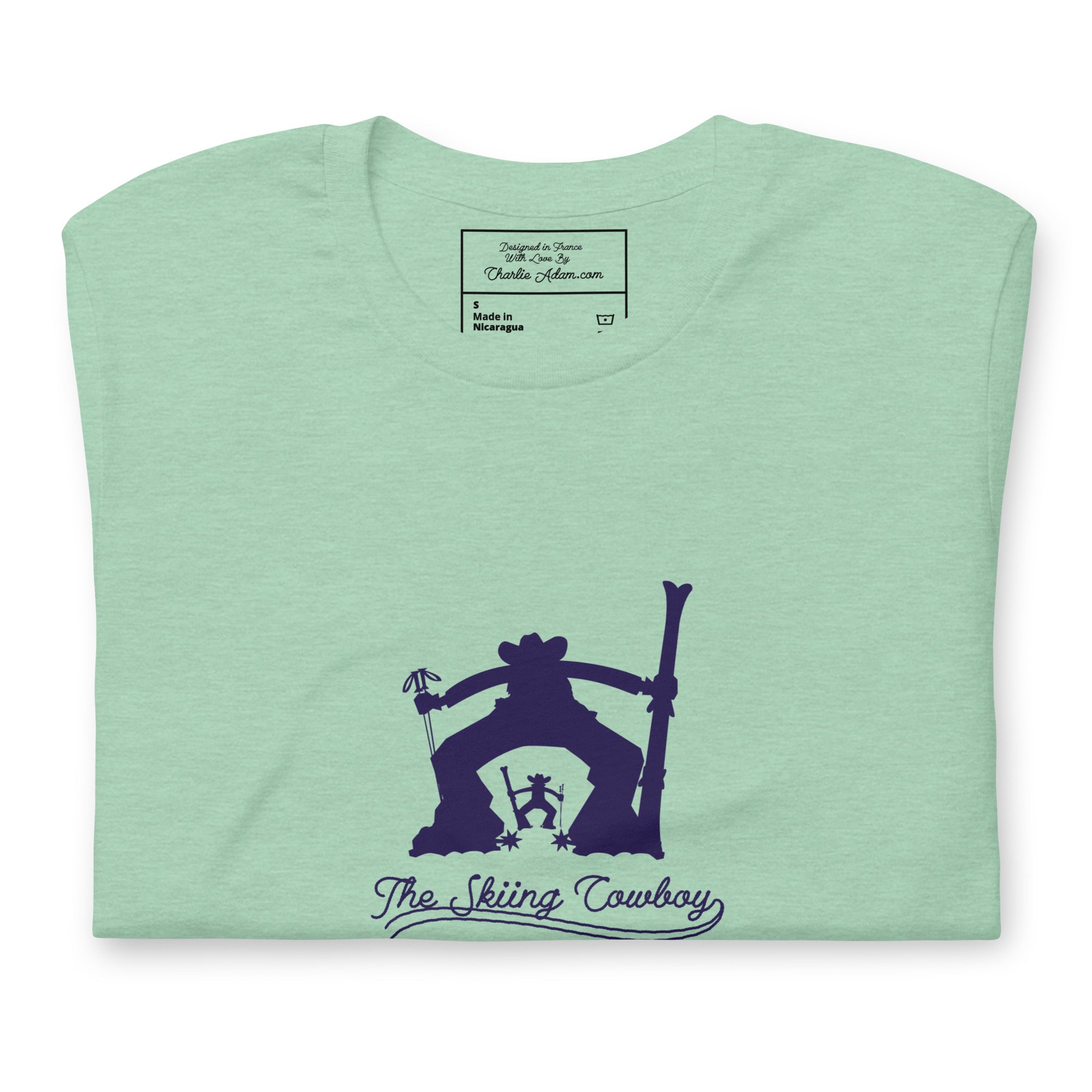 T-shirt en coton unisexe Ski Fight at OK Corral Silhouette sur couleurs chinées claires
