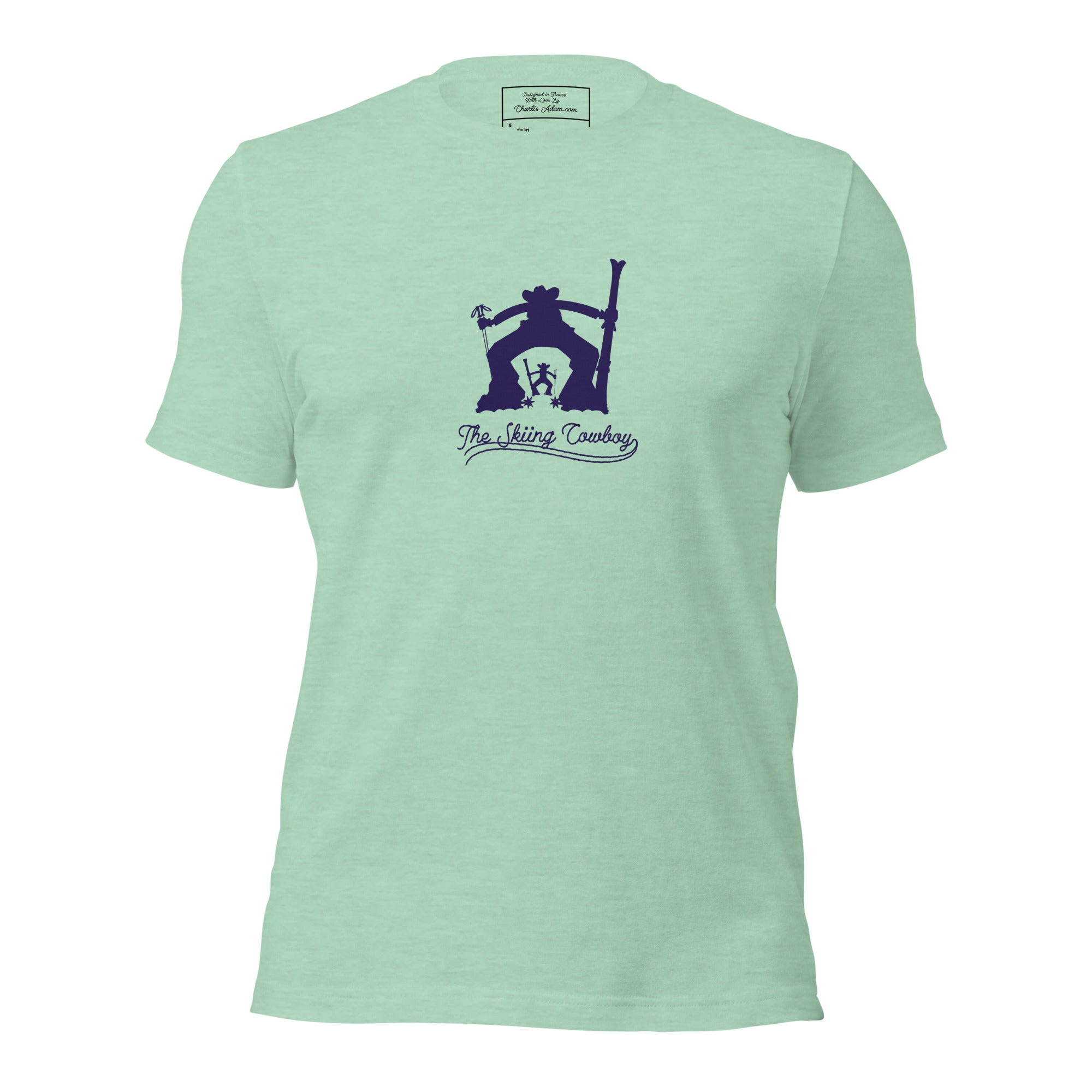 T-shirt en coton unisexe Ski Fight at OK Corral Silhouette sur couleurs chinées claires