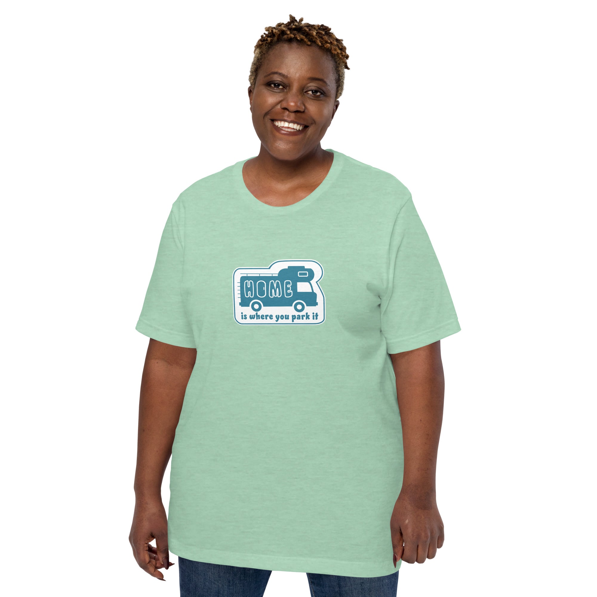 Unisex cotton t-shirt Bold Camper Van on light heather colors