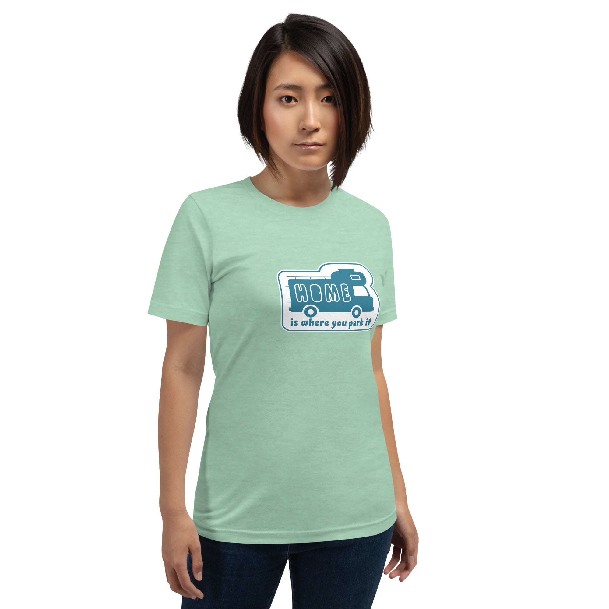 Unisex cotton t-shirt Bold Camper Van on light heather colors