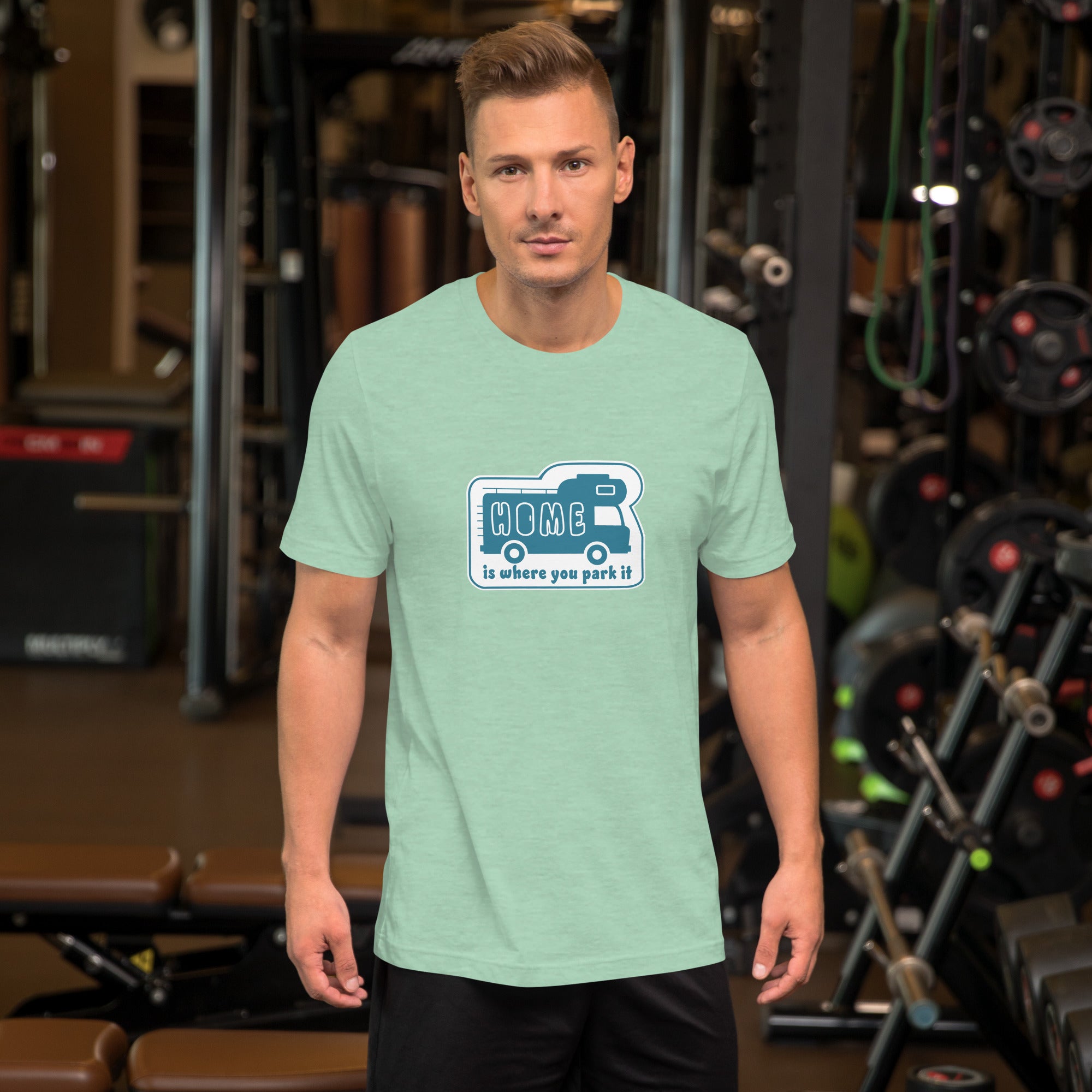 Unisex cotton t-shirt Bold Camper Van on light heather colors