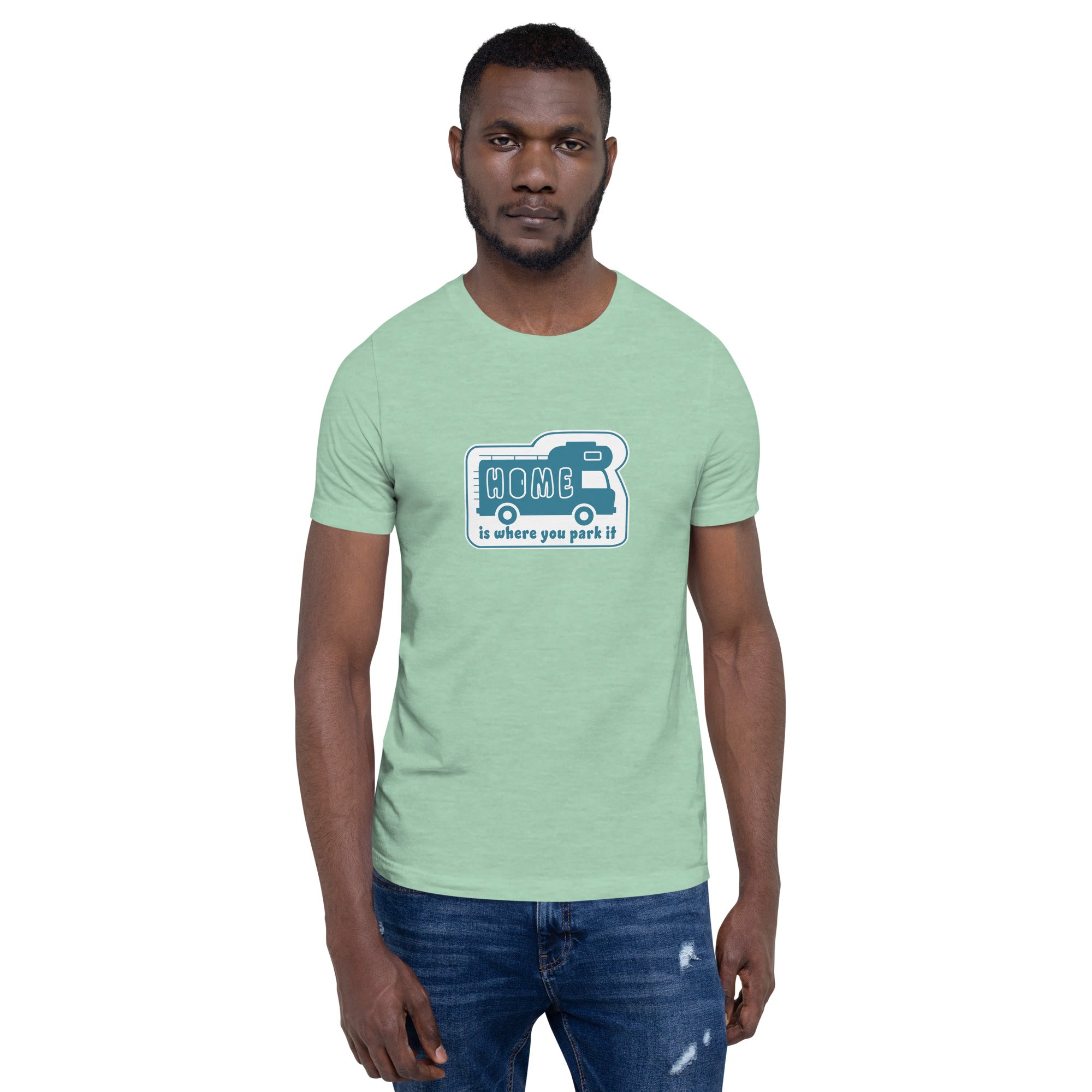 Unisex cotton t-shirt Bold Camper Van on light heather colors