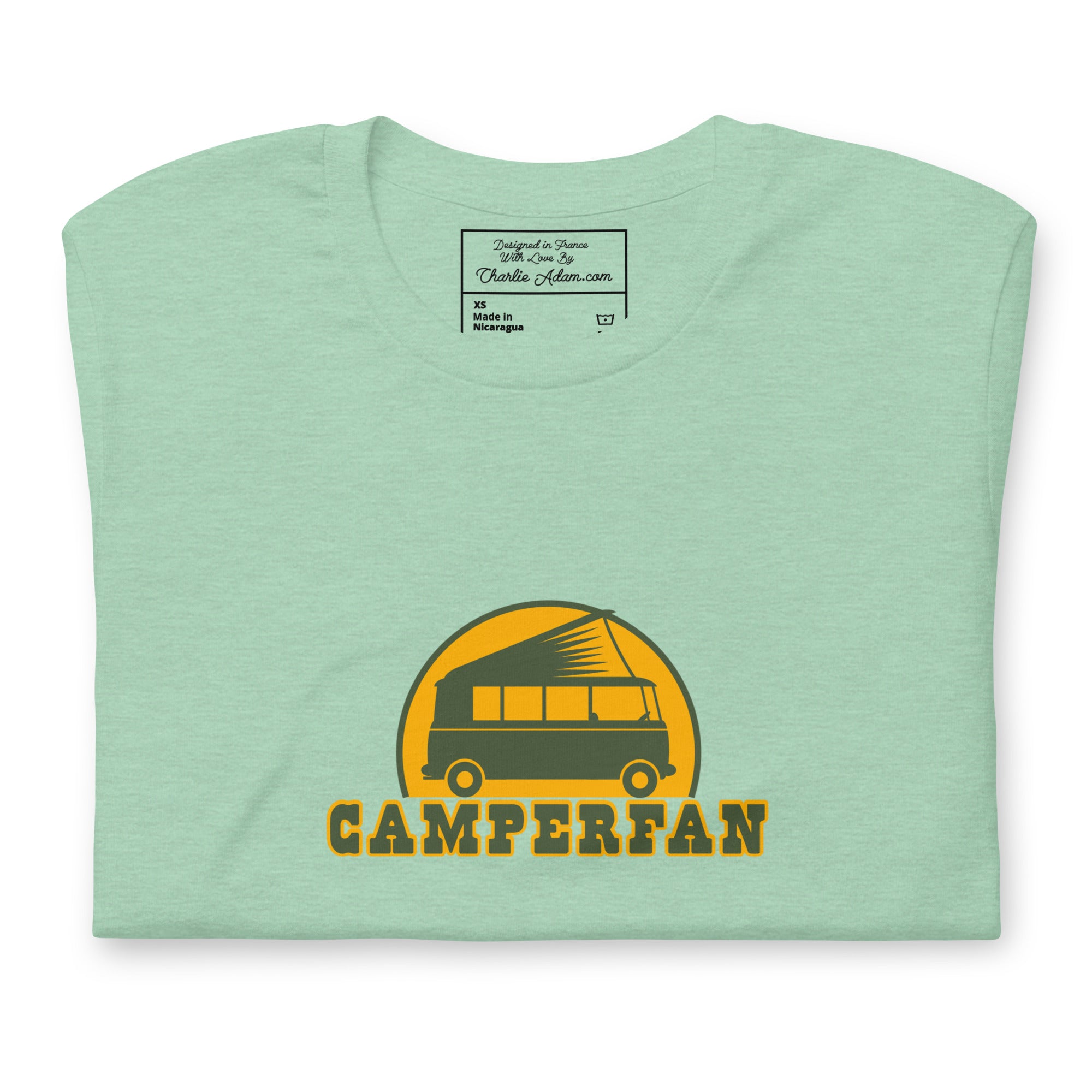 Unisex t-shirt Camperfan on light heather colors