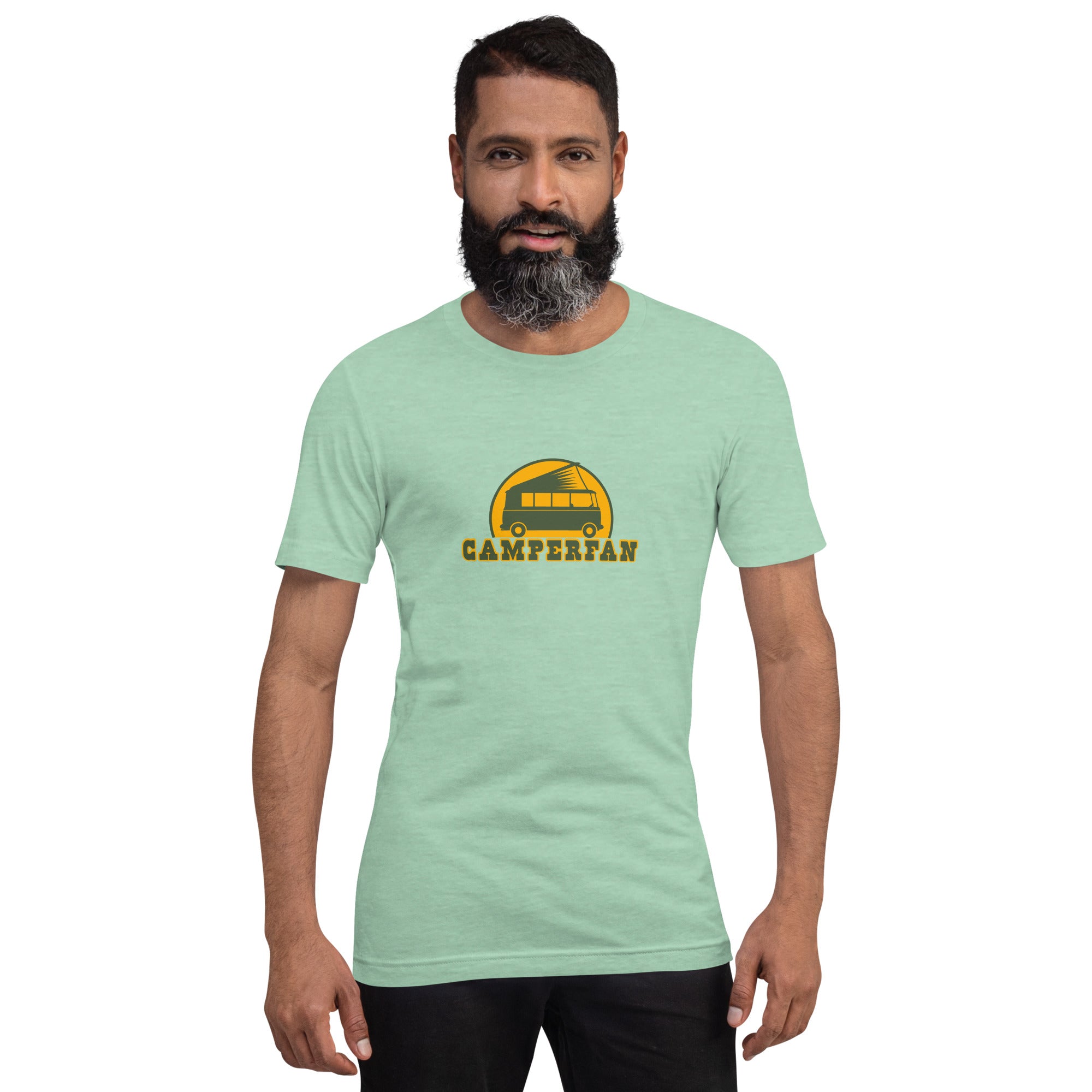 Unisex t-shirt Camperfan on light heather colors